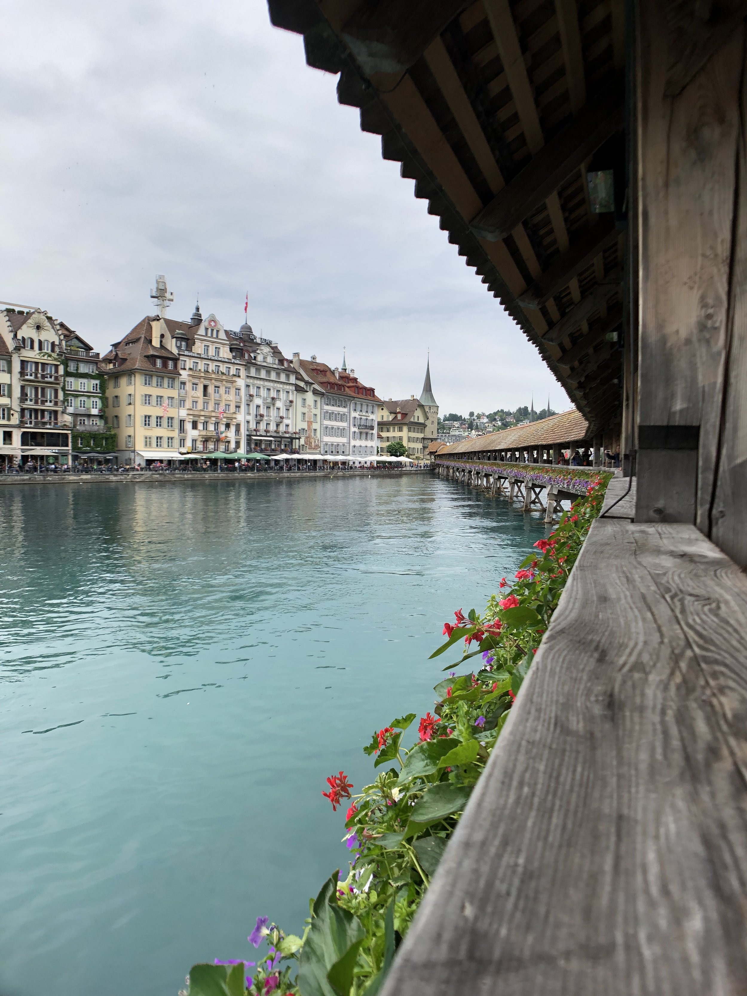 Wooden Chapel Bridge, Lucerne, Switzerland. Taken on iPhone 8