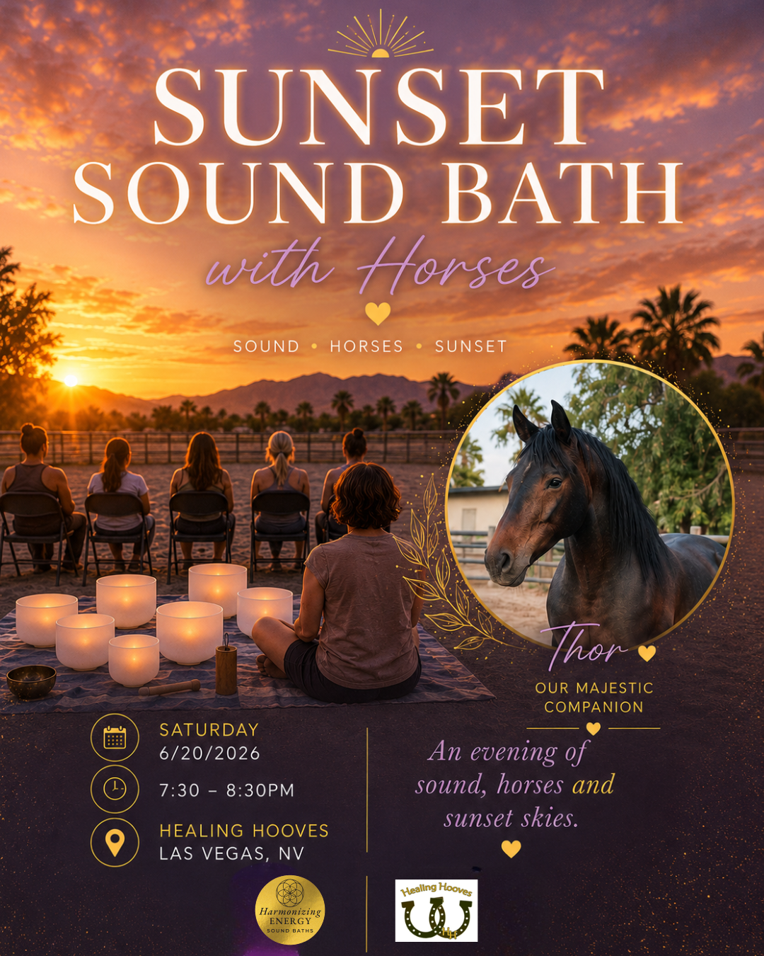 Sunset Sound Bath  with Horses
