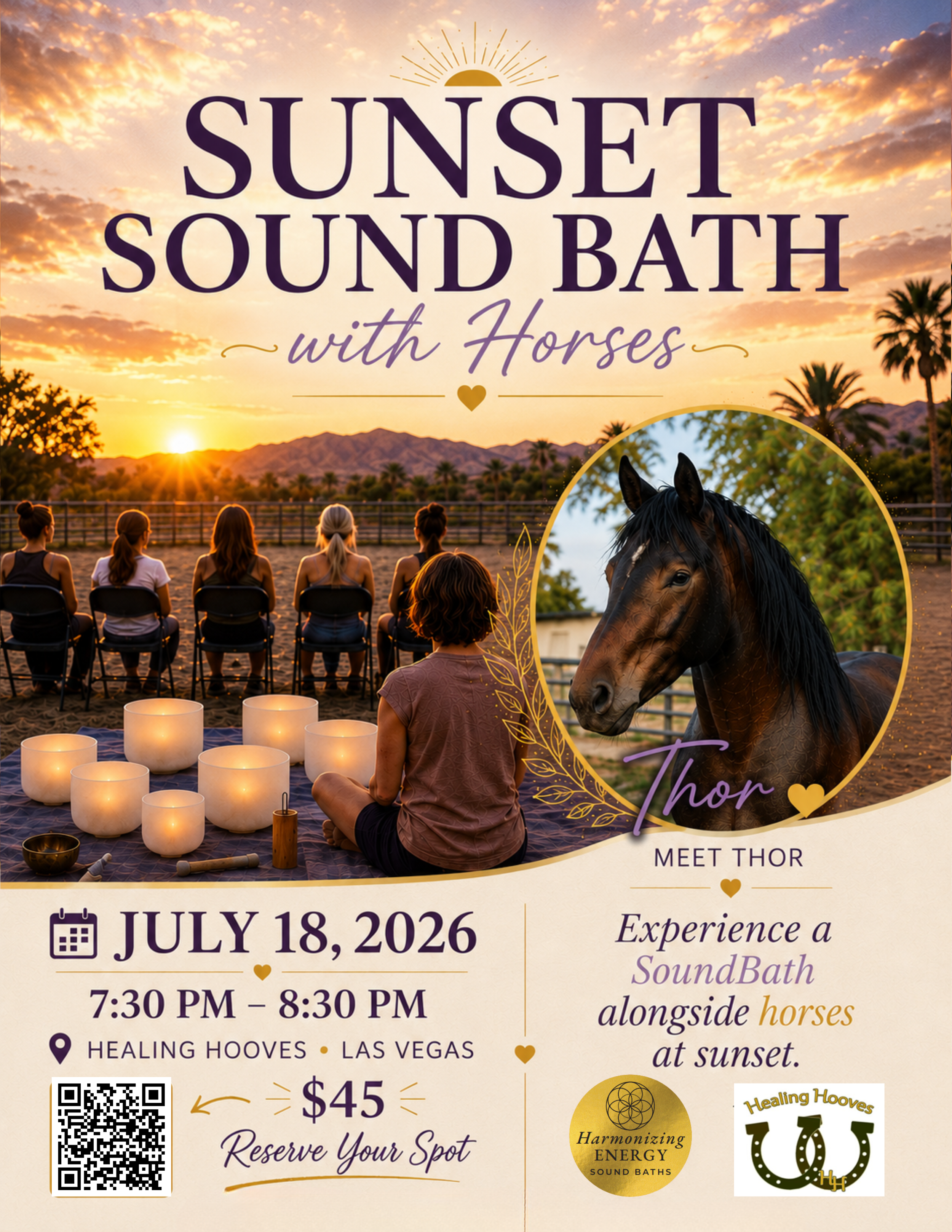 Sunset Sound Bath with Horses 