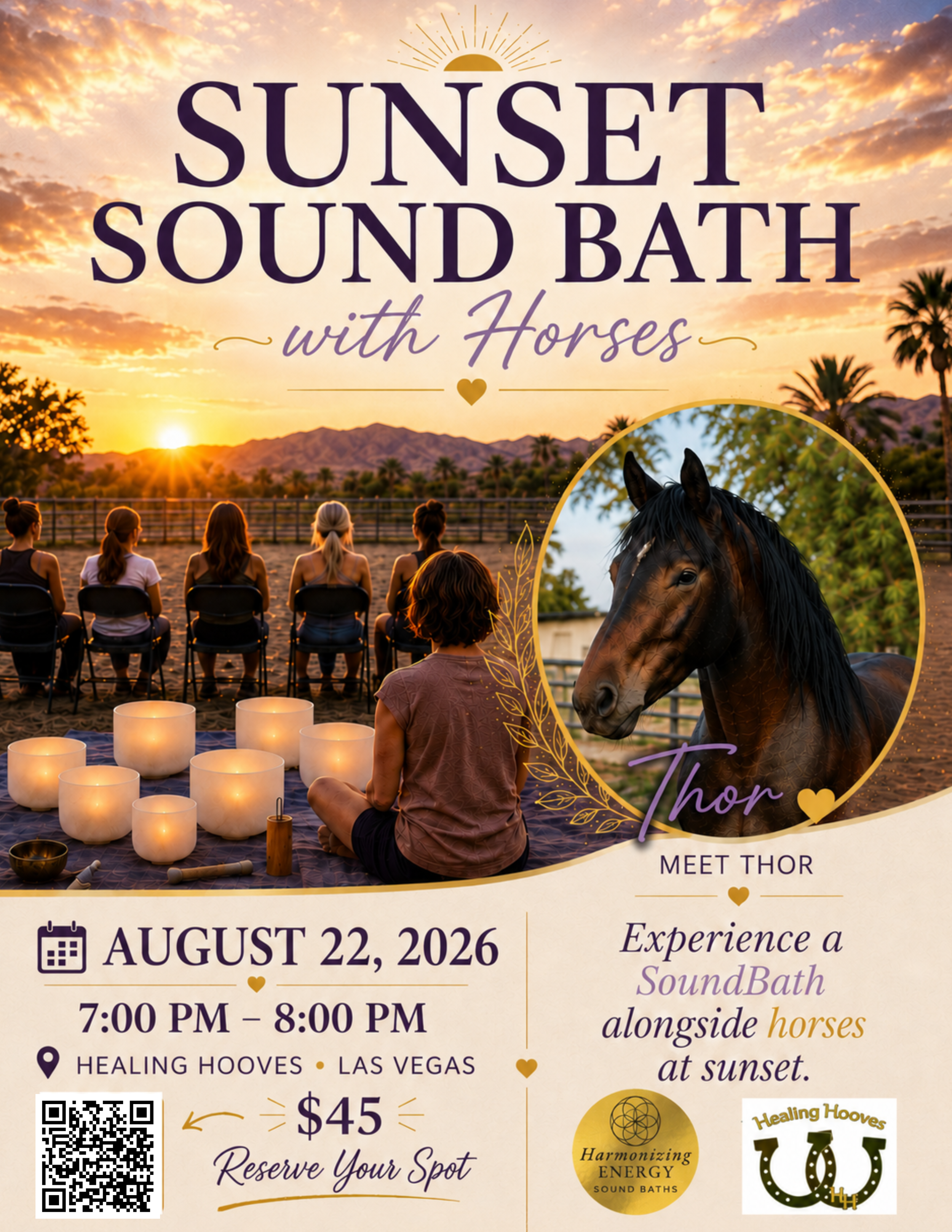Sunset Sound Bath with Horses 