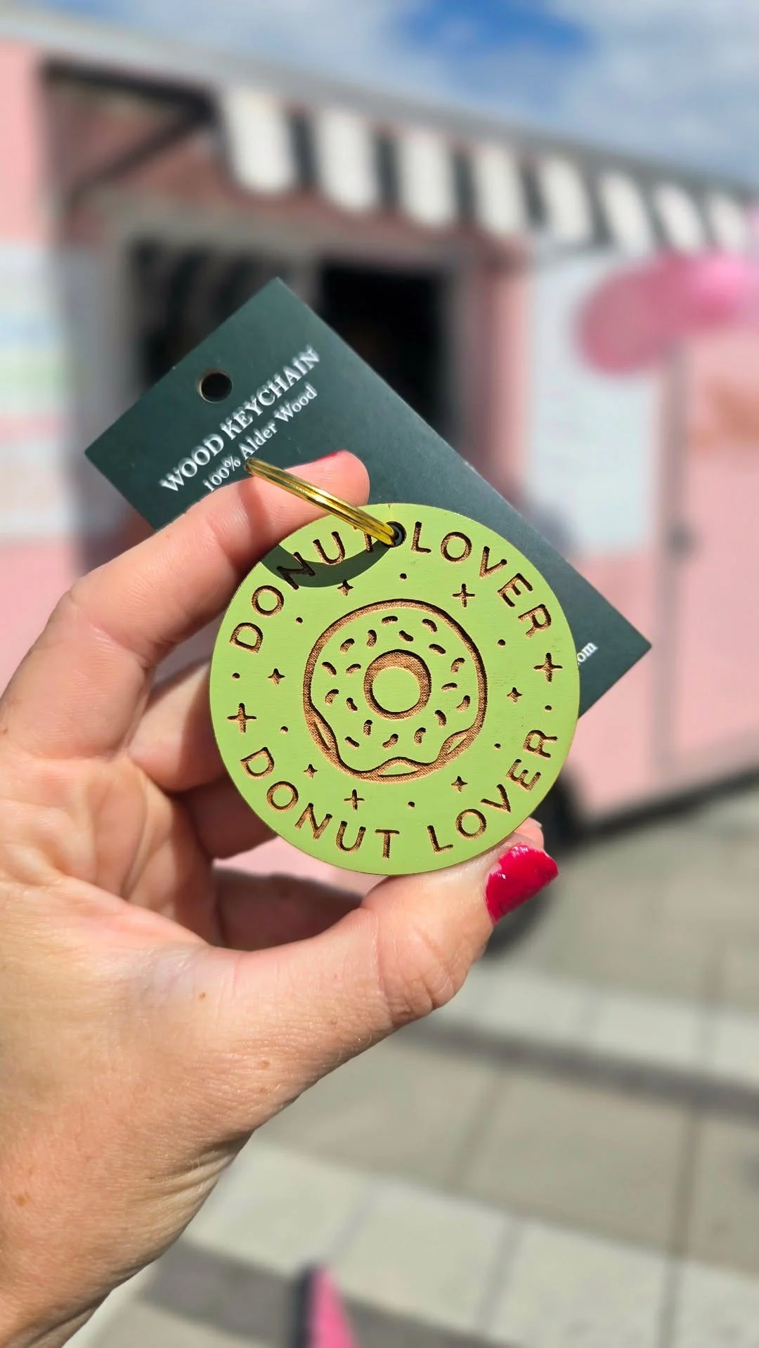 Donut Lover |  Wood Keychain