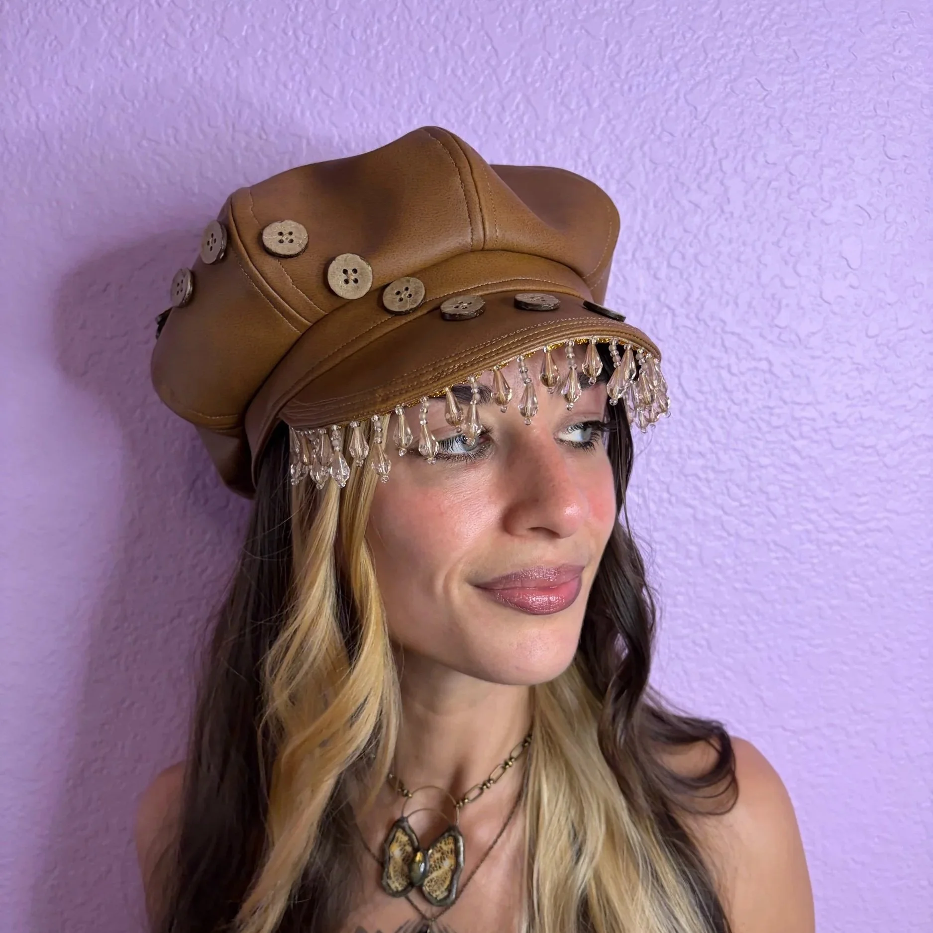 coconuts ~ upcycled newsie cap