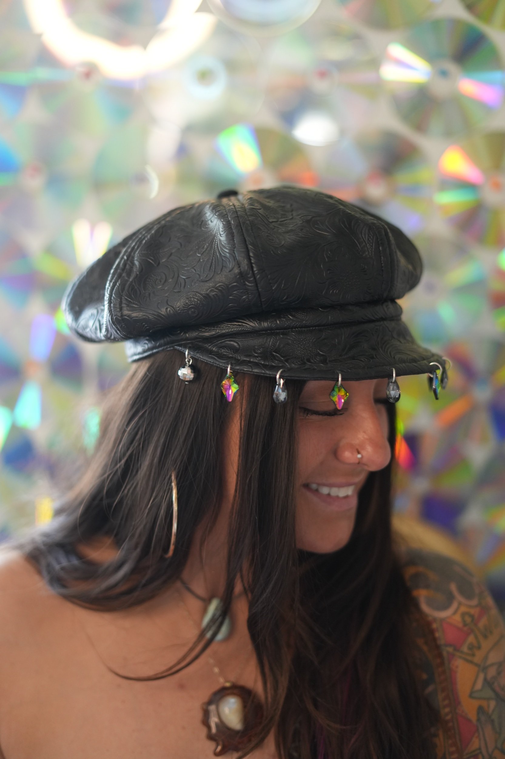 puffin - upcycled newsie cap