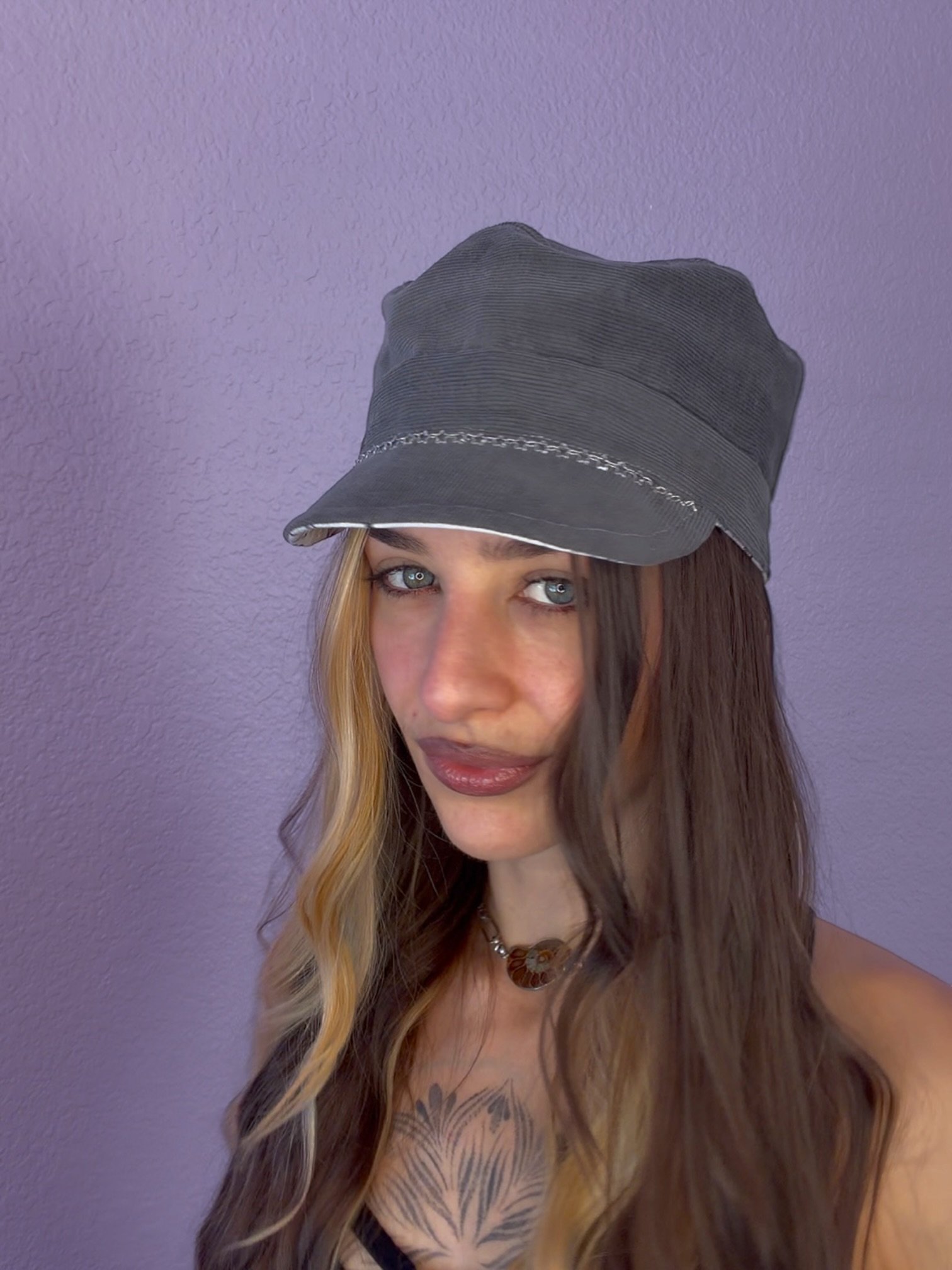 grey - upcycled cadet cap