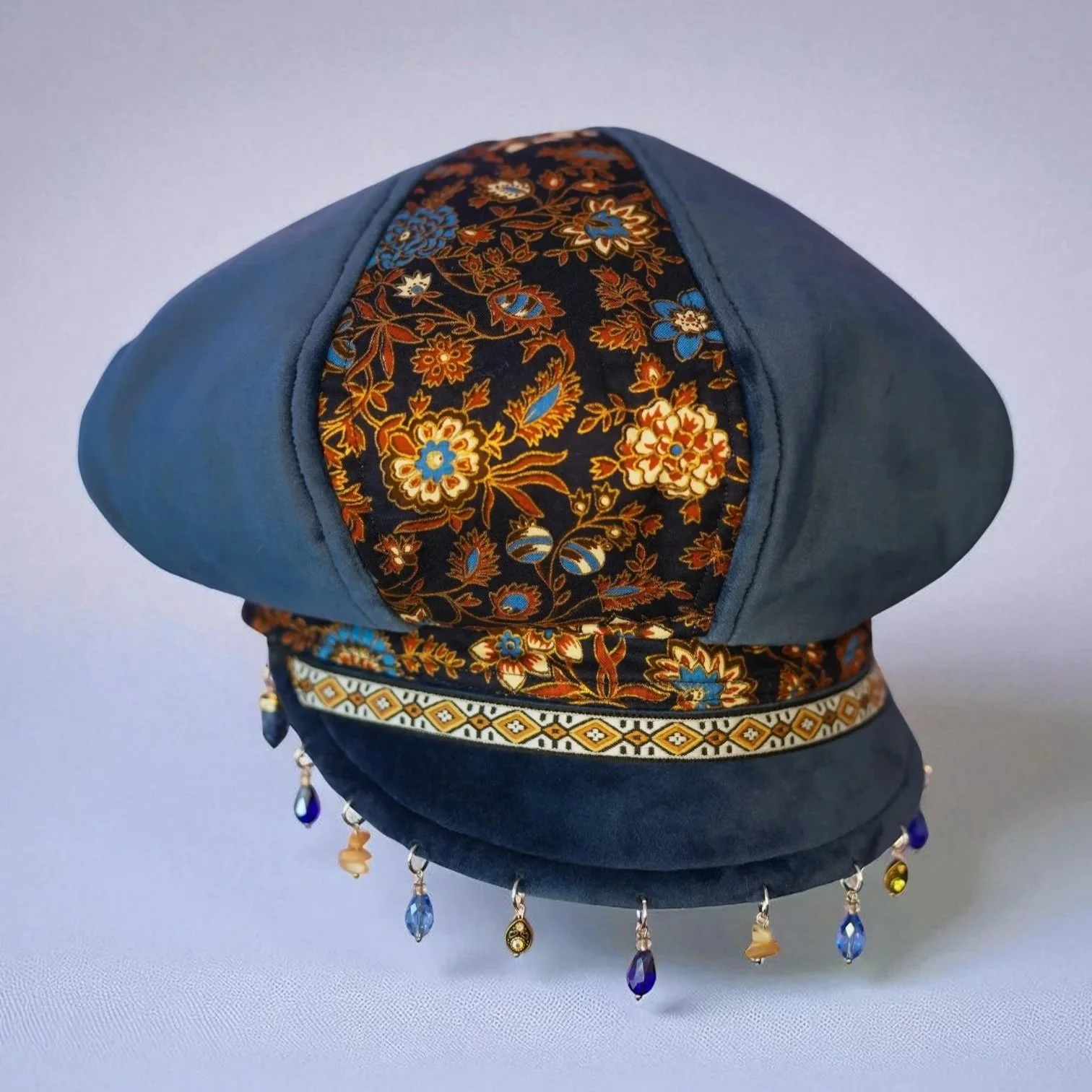 lake haiyaha ~ upcycled newsie cap