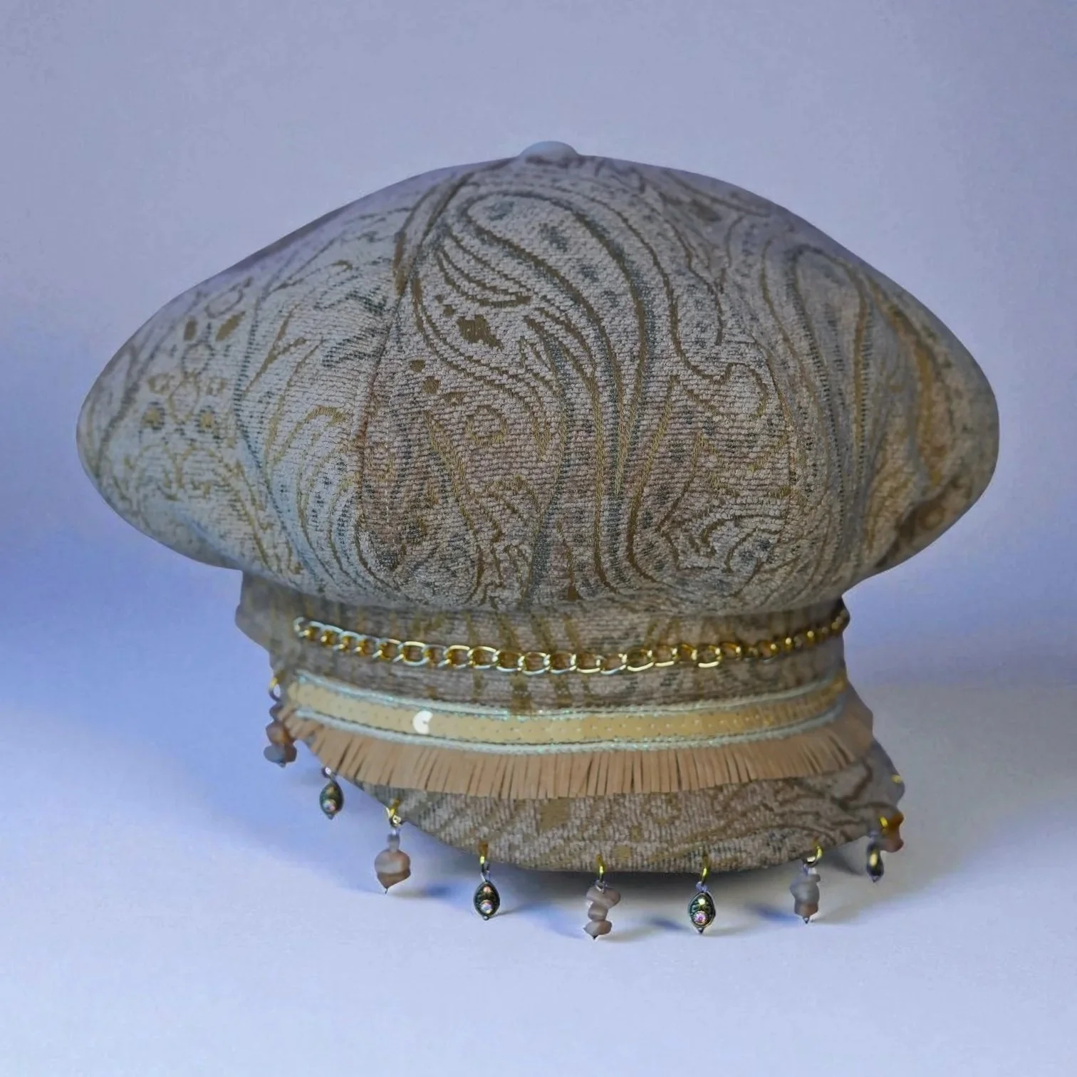 ambrosia ~ upcycled newsie cap