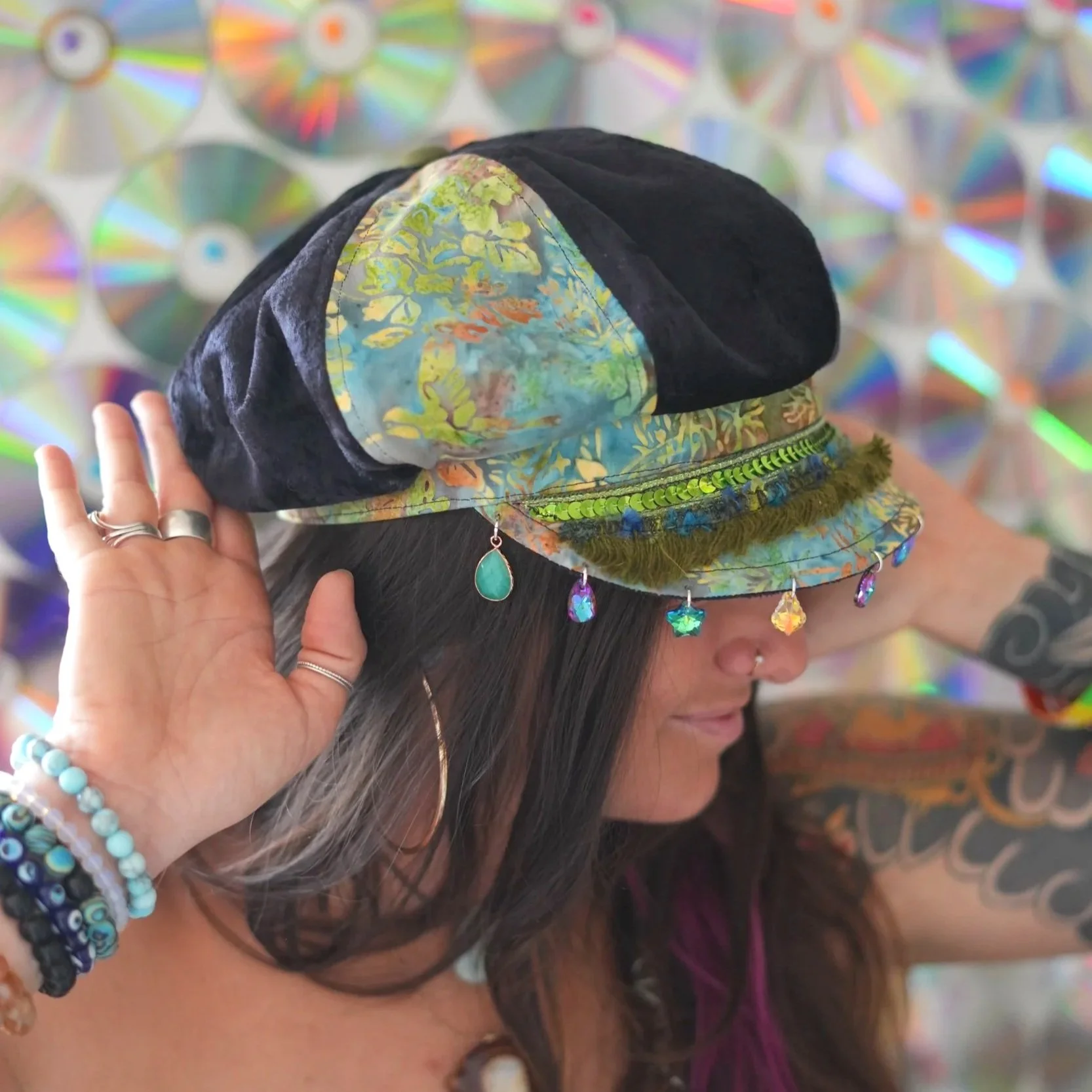 envious - upcycled newsie cap
