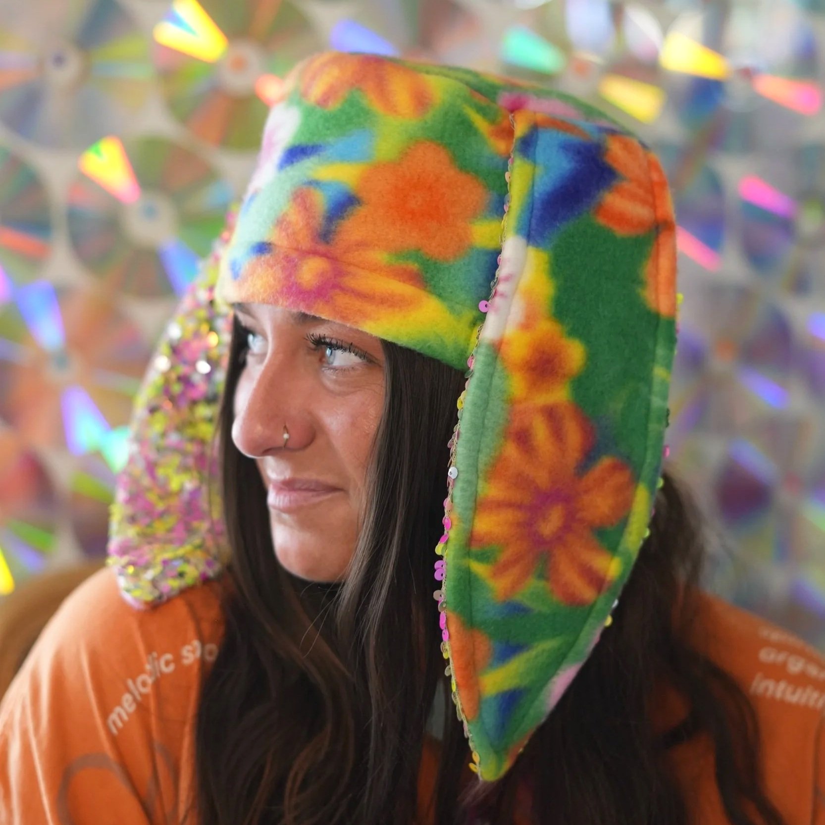 neon garden - fuzzy bunny hat
