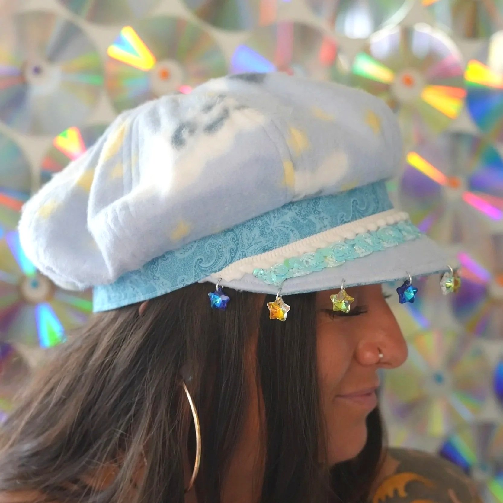 sleepy - upcycled newsie cap