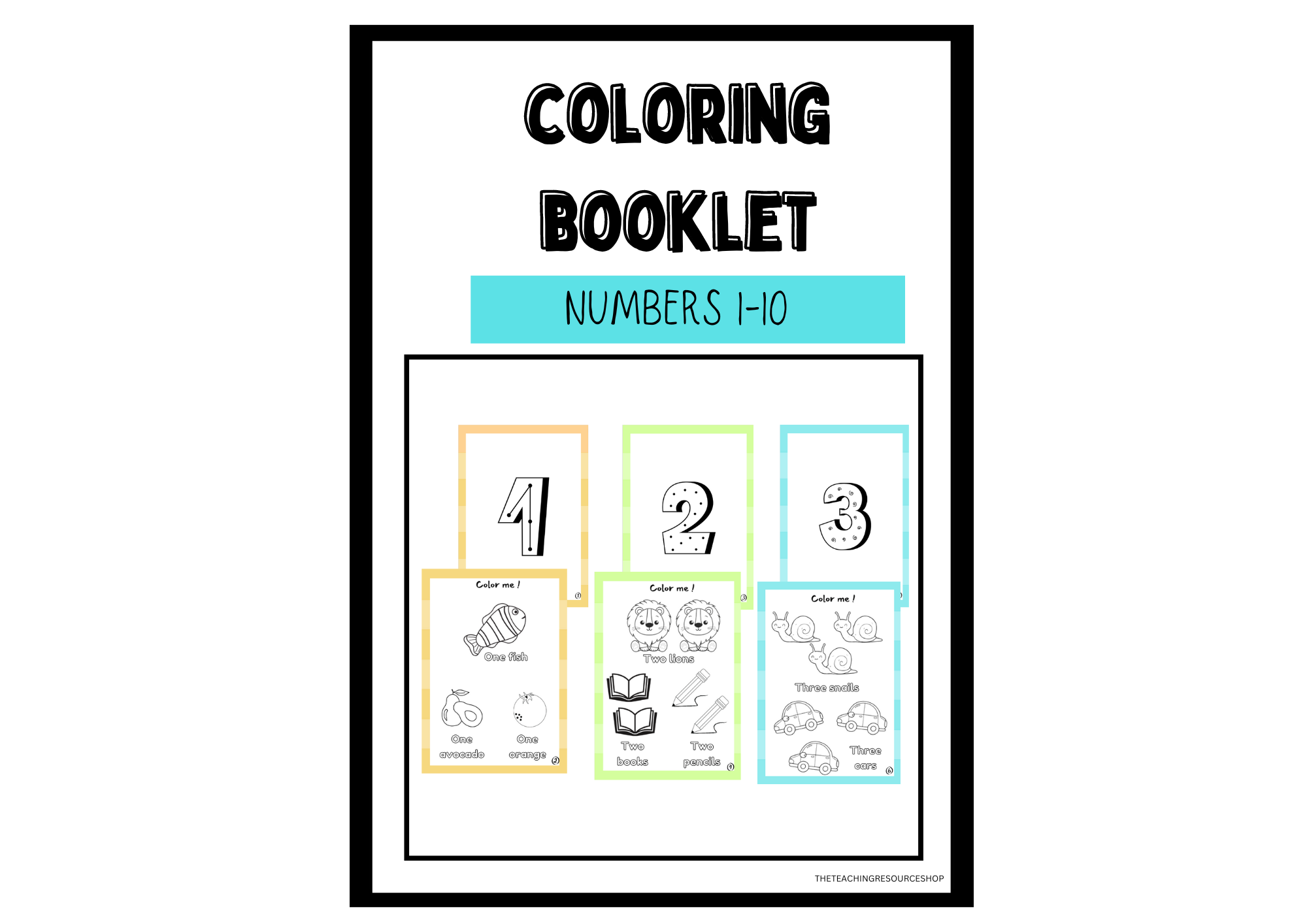 COLORING BOOKLET - NUMBERS 1 -10
