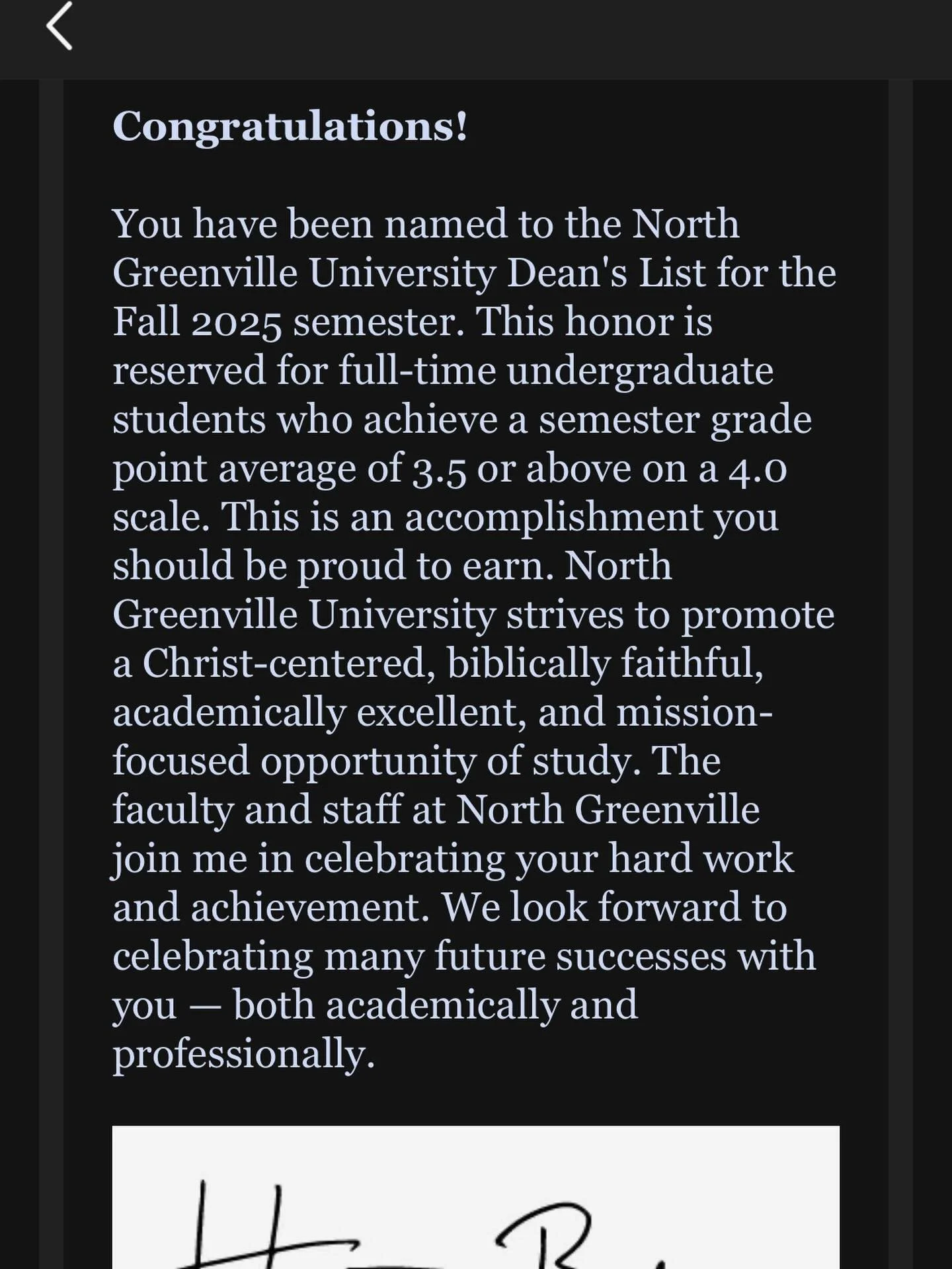 Bursting with pride. Luke made the Dean&rsquo;s List, while holding down a job, completing marching band responsibilities, multiple concerts, etc. just in awe of what he&rsquo;s capable of academically, musically, and as a human. When I prayed for hi