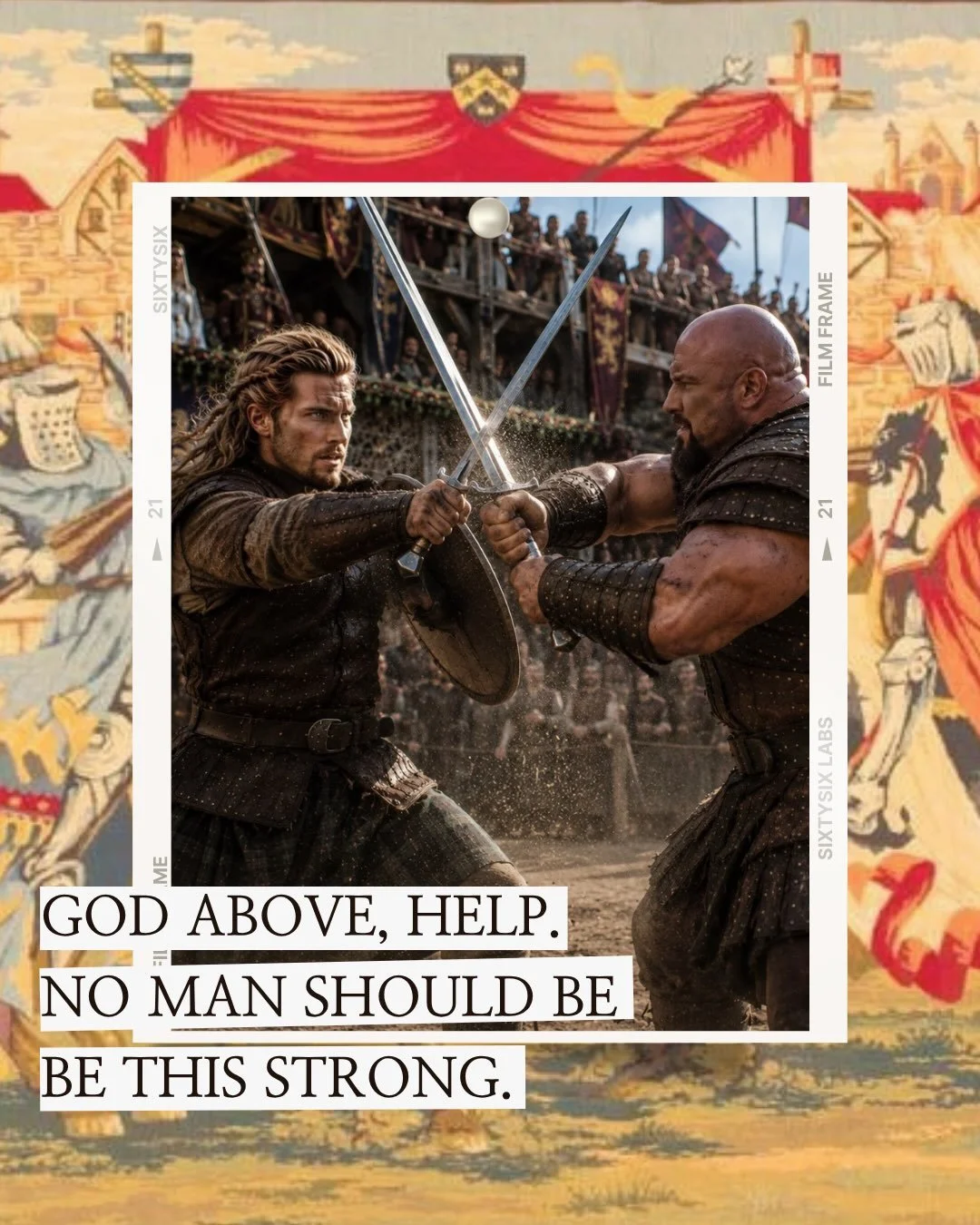 Lachlan surged upward before the larger man could properly set his stance, crashing shield-first into MacKenzie&rsquo;s chest to crowd his arms before the larger man could recover. The two slammed together violently. 
David laughed&mdash;a deep, sava