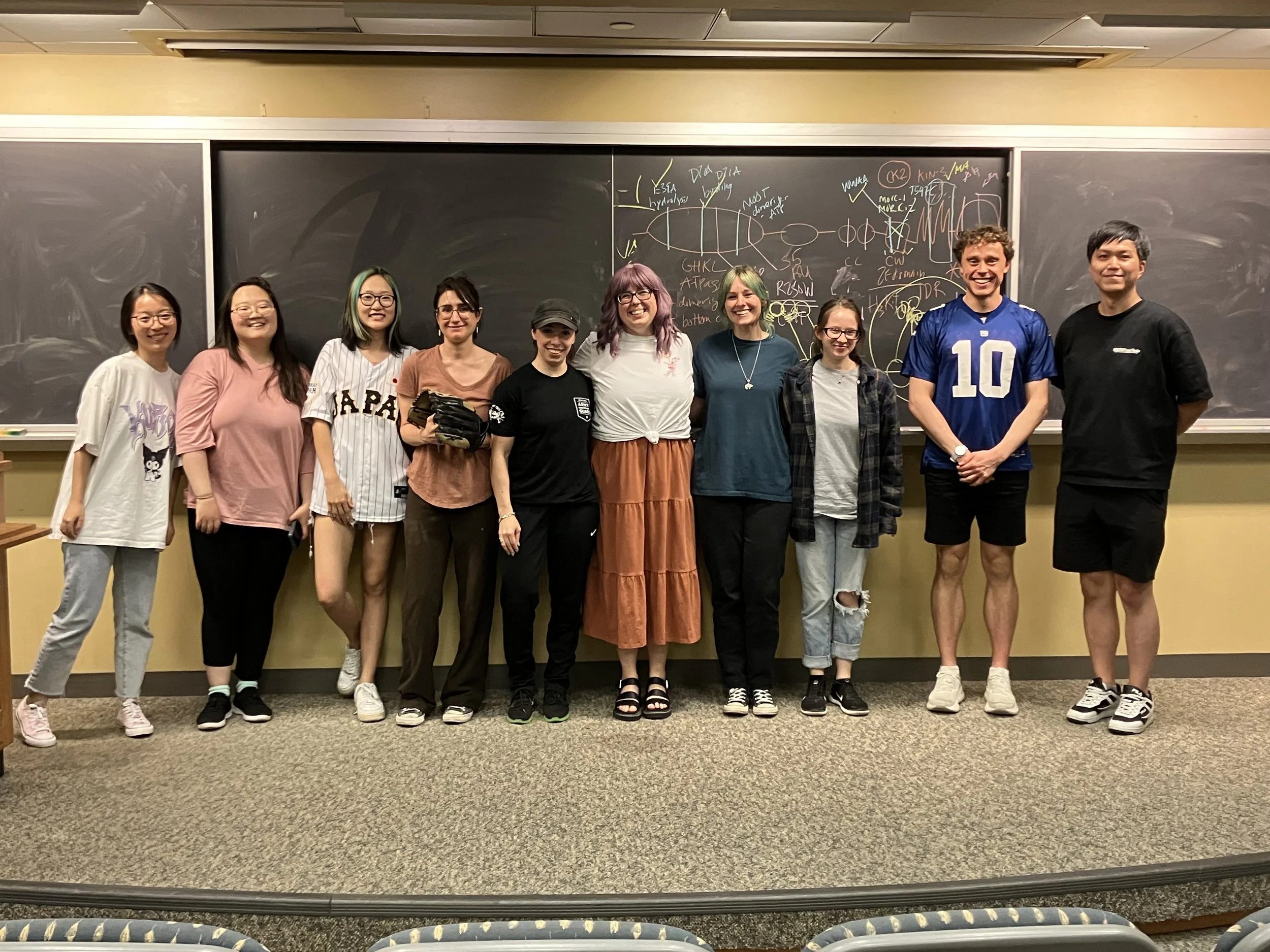 August 2024 - The Kim Lab retreat was an afternoon to remember. Each lab member presented a fun, informative, and interactive chalk talk covering the research of a lab mate - even "becoming" that lab mate in costume!