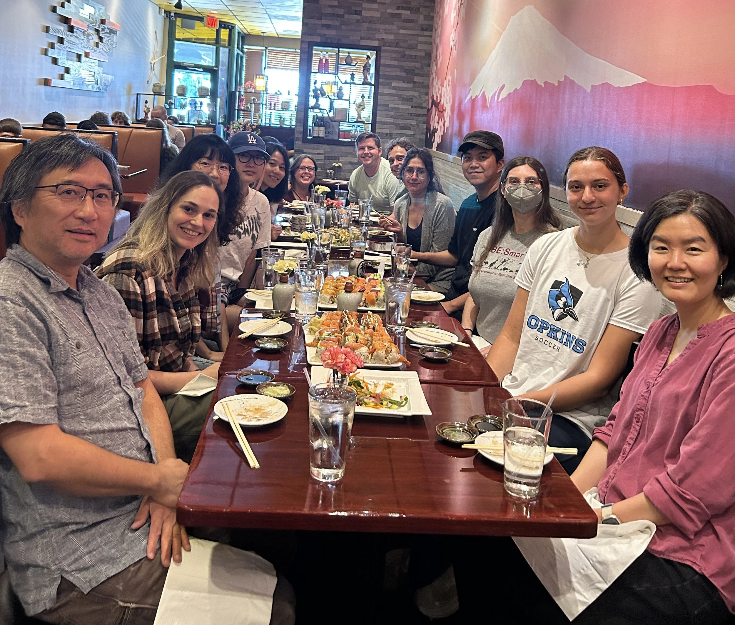 September 2025: The two Kim Labs (John's lab and Yumi's lab) go to lunch together to ring in the new academic year (or, more to the point, commiserate over  the end of summer).