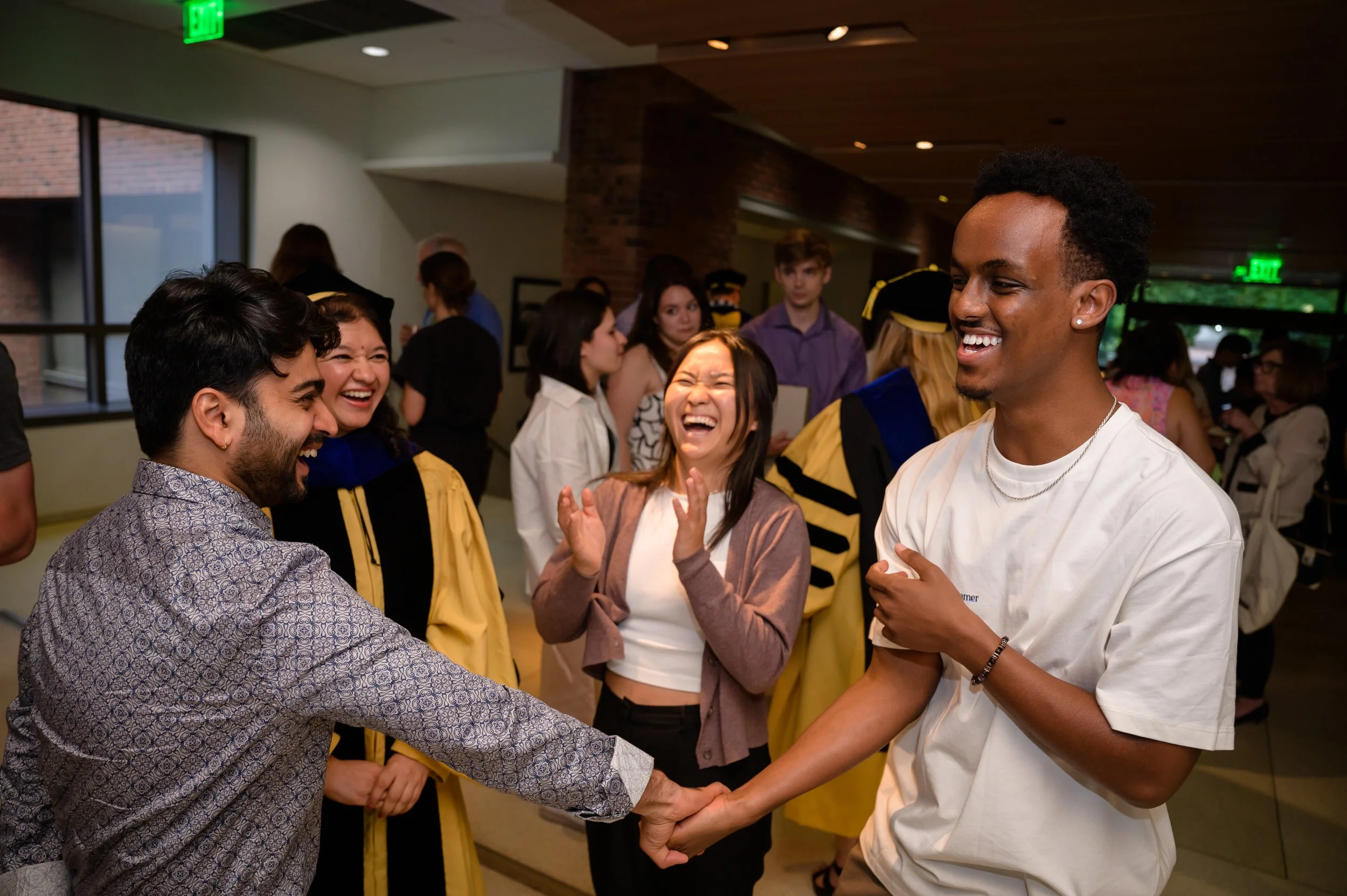 May 2023: Kim Lab members celebrate at the JHU CMDB Hooding Ceremony. 