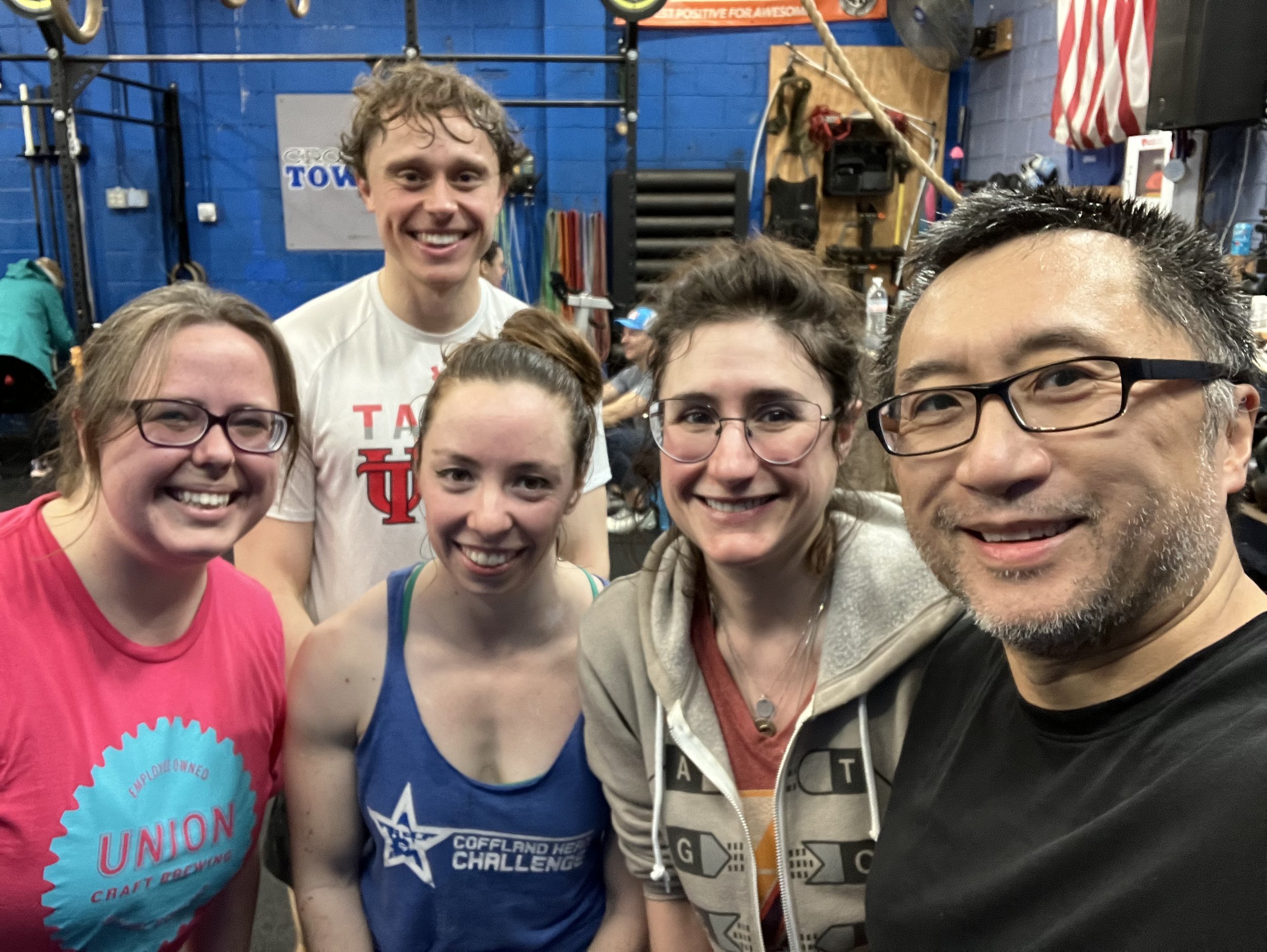 January 30th, 2024: The Kim Lab goes to Cross-Fit. John's official statement is, "Jessie forced us to go to Cross-Fit...never again."
