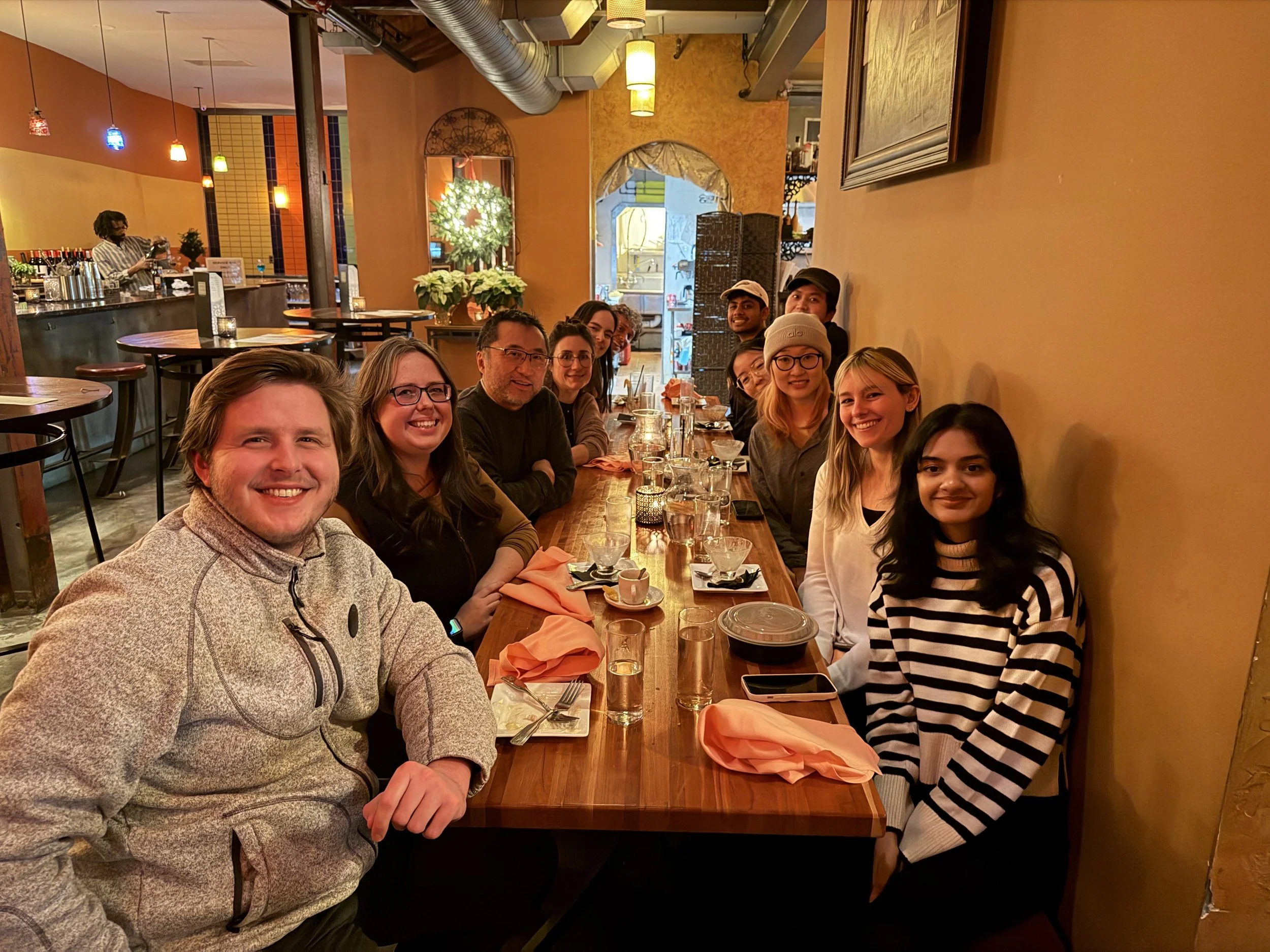 December 2025: Kim Lab holiday dinner at Tapas Teatro in Baltimore.