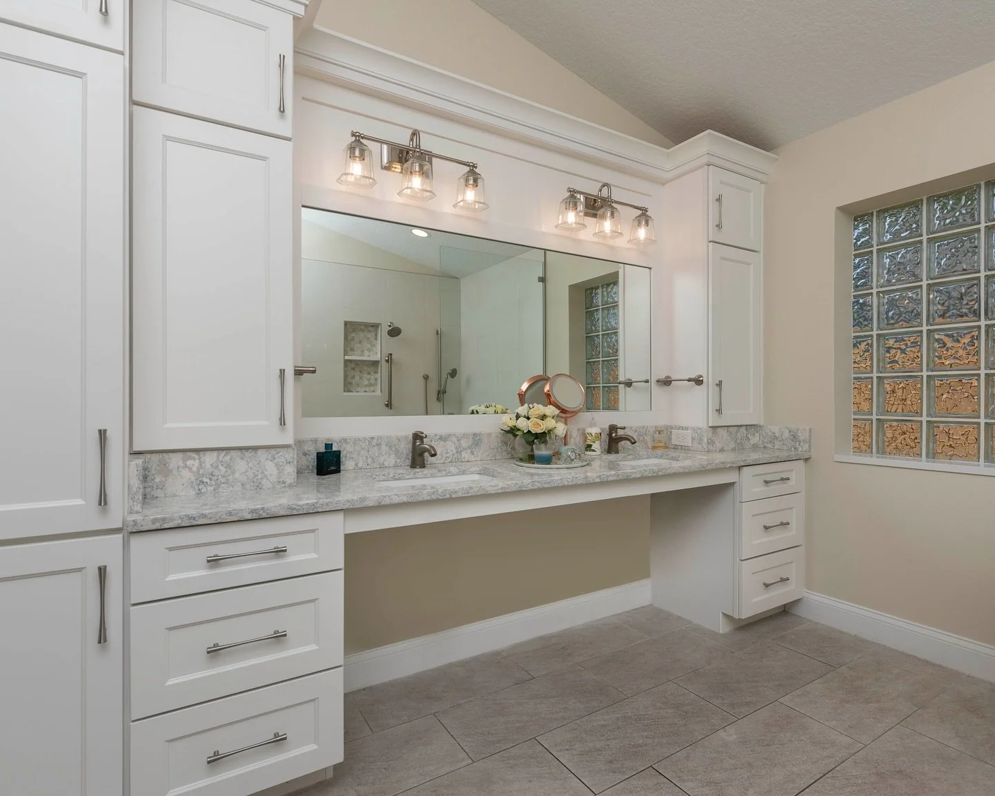 Even without crisp weather, fall in Florida is the season of renewal. This custom bathroom remodel blends timeless design with spa-like luxury: double vanities, a walk-in shower, and plenty of space for your self-care rituals 🧼

If you&rsquo;ve been