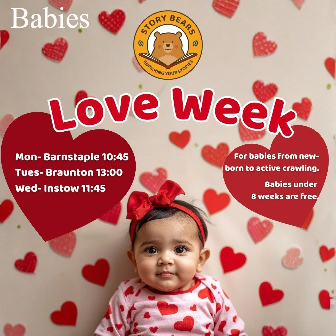 ❤ VALENTINES SESSIONS IN BARNSTAPLE, BRAUNTON, INSTOW AND LANDKEY! ❤

Love is in the air next week!

💕Our BABY sessions will be full of sweet little melodies and lovely story massages, as well as bouncy heart balloons and bubbles!

💖Our MIXED sessi