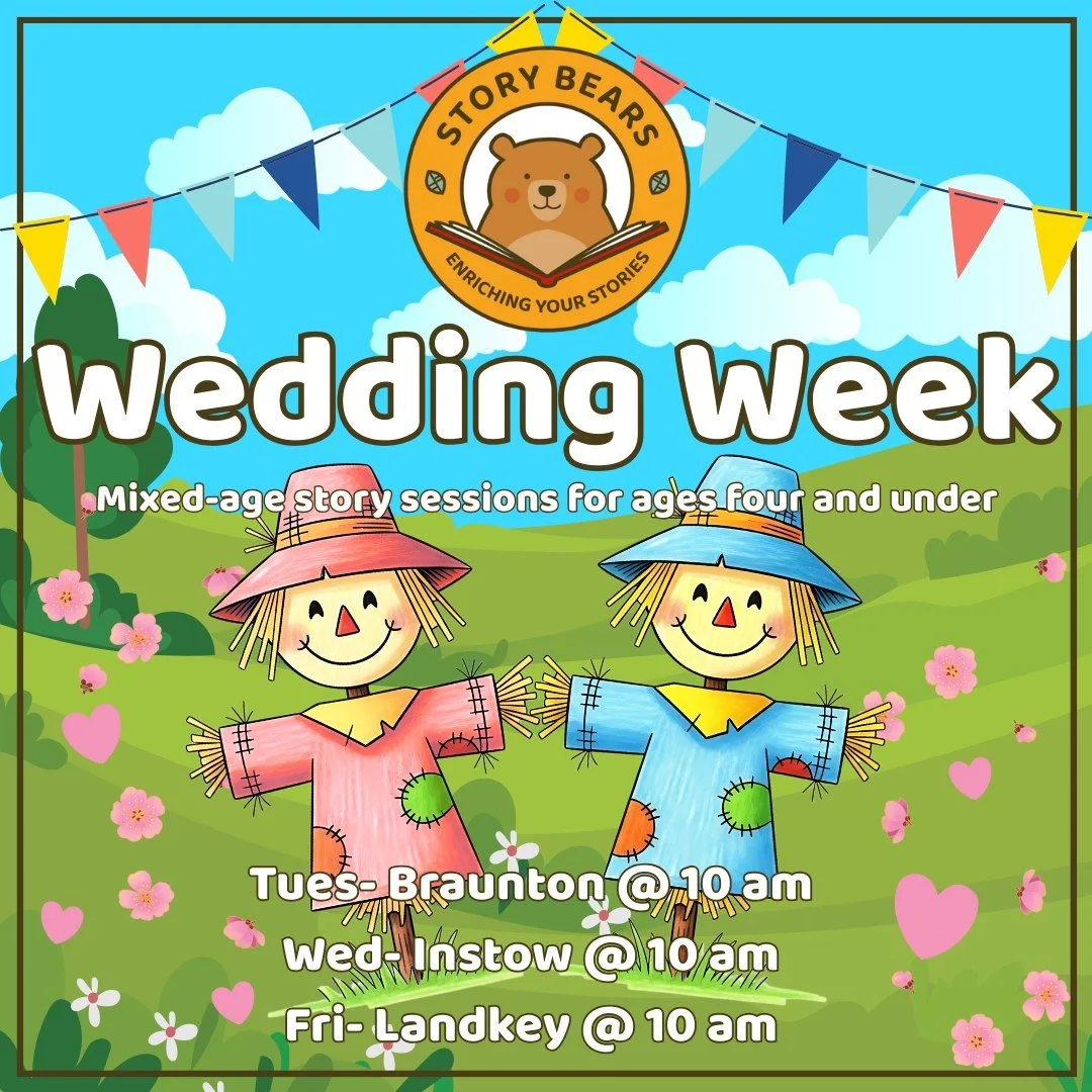 ❤ MIXED-AGE SESSIONS IN BRAUNTON, INSTOW AND LANDKEY ❤

With Valentines Day on the way, love is in the air and our scarecrows are getting married! As each animal shares something to complete the wedding list, can your little one help find all the pin