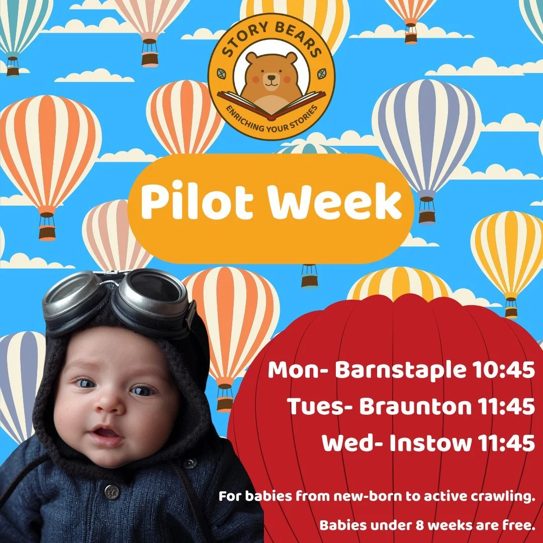 BABY SESSIONS IN BARNSTAPLE, BRAUNTON AND INSTOW 

✈ Pilot Week ✈

This week, take flight as we enjoy all sorts of air travel! From fluffy clouds, rainbow parachute and balloons and a helicopter story massage! 

Our baby sessions are crafted to showe