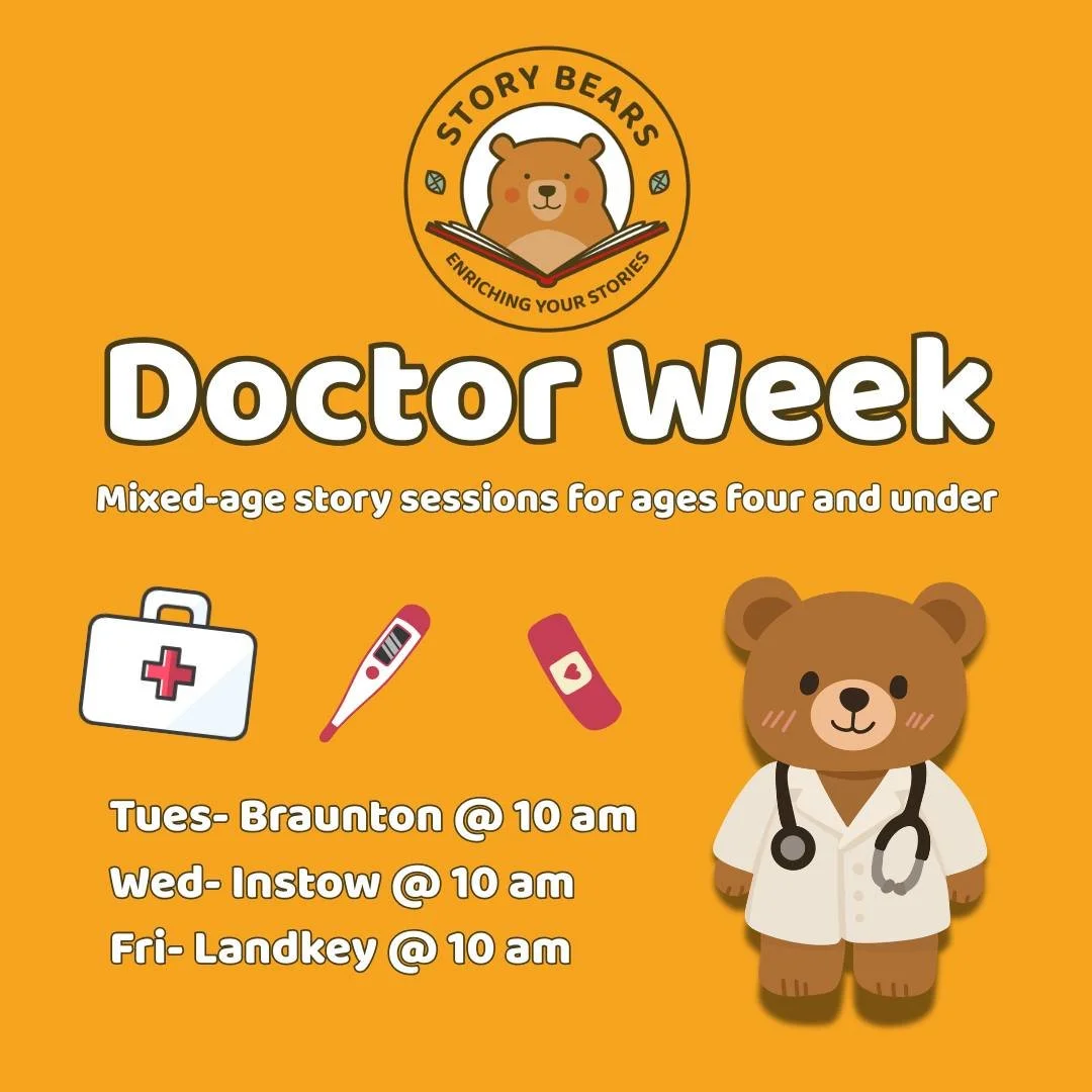 MIXED-AGE SESSIONS IN BRAUNTON, INSTOW AND LANDKEY

👨&zwj;⚕️ 👩&zwj;⚕Doctor Week 👩&zwj;⚕️👨&zwj;⚕️

It&rsquo;s certainly been a season for coughs and colds, so lets build on your little ones&rsquo; experiences with this week&rsquo;s story Doctor th