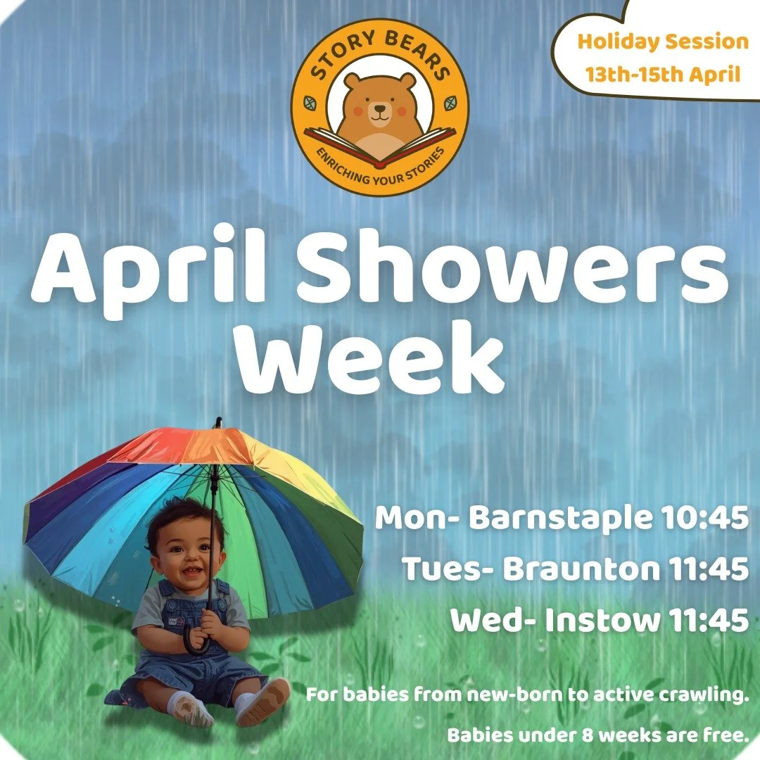 ☔ BABY SESSION NEXT WEEK- BARNSTAPLE, BRAUNTON AND INSTOW ☔

We know it&rsquo;s tough to know what to do when all the baby sessions stop for the hols so here we are! For our April Shower theme, we have so many lovely weather songs from rhymical rain 
