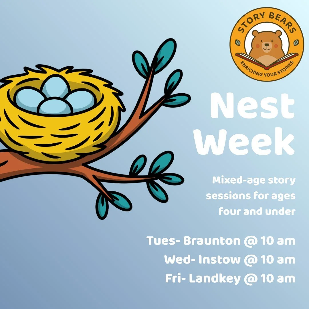 🪺 MIXED-AGE SESSIONS IN BRAUNTON, INSTOW AND LANDKEY 🪺

This week we&rsquo;ll be thinking about the spring birds making nests for their eggs to hatch! From tapping our &lsquo;twigs&rsquo; to making a big parachute &lsquo;nest&rsquo;, we&rsquo;ll ha
