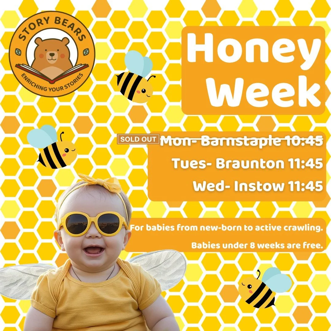 🐝BABY SESSIONS IN BARNSTAPLE, BRAUNTON AND INSTOW🐝

This week, we&rsquo;ll enjoy all sorts of minibeast songs as well as delving into honey inspired story massages and rhymes! Plus we&rsquo;ll have all the babies&rsquo; favourite parachutes and bub