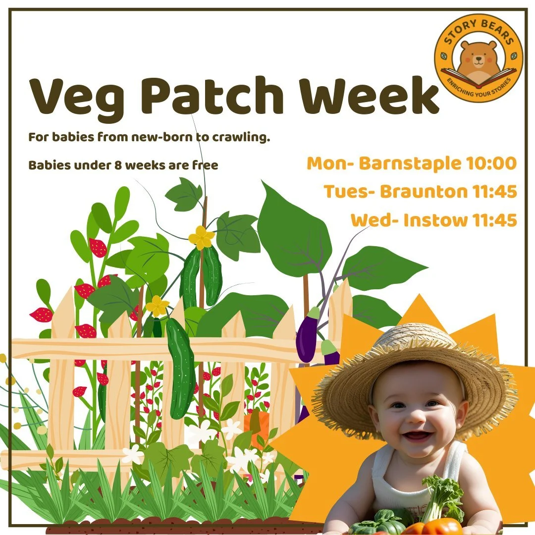 🥕 BANK HOL BABY SESSION! 🥕

Come and join us in Barnstaple at 10 am. Partners/grandparents welcome.

We'll be getting out in the garden with  plenty of fruit and veggie songs and rhymes! Plus no garden session would be complete without a dingle dan