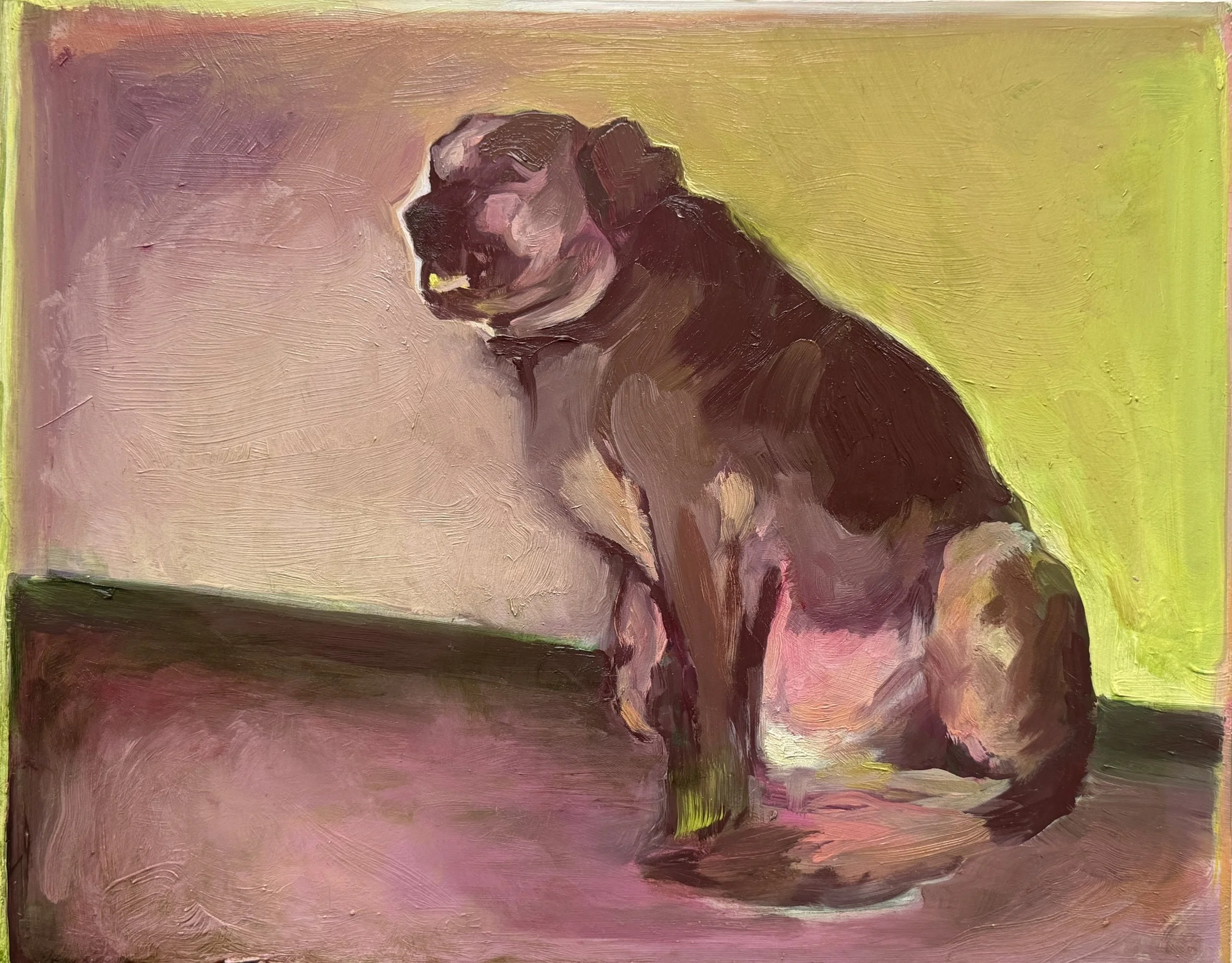 "Home Video" - 14"  x 11" - Oil on Panel - 2025