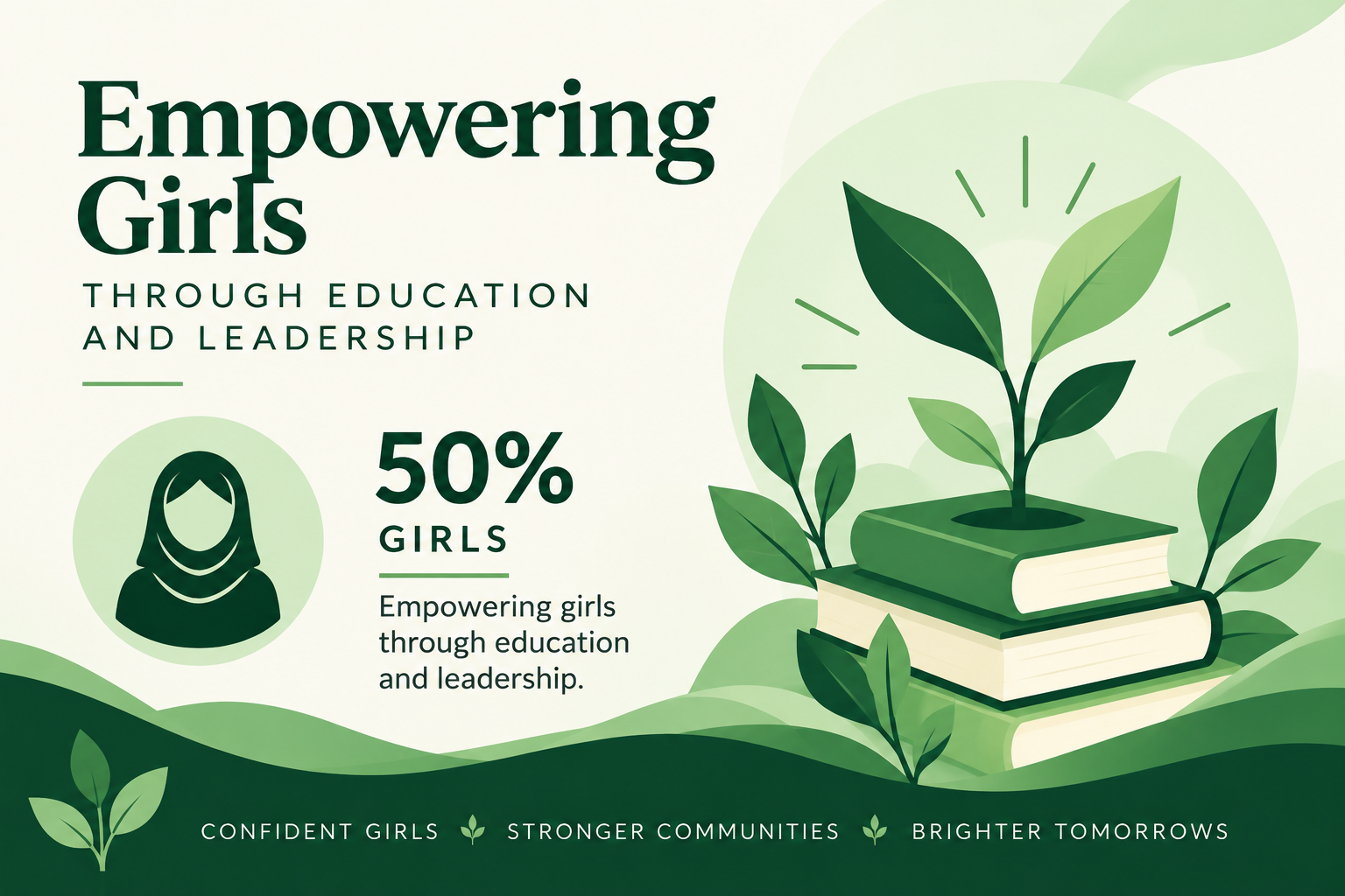 Empowering girls through education and leadership: 50% of students are girls