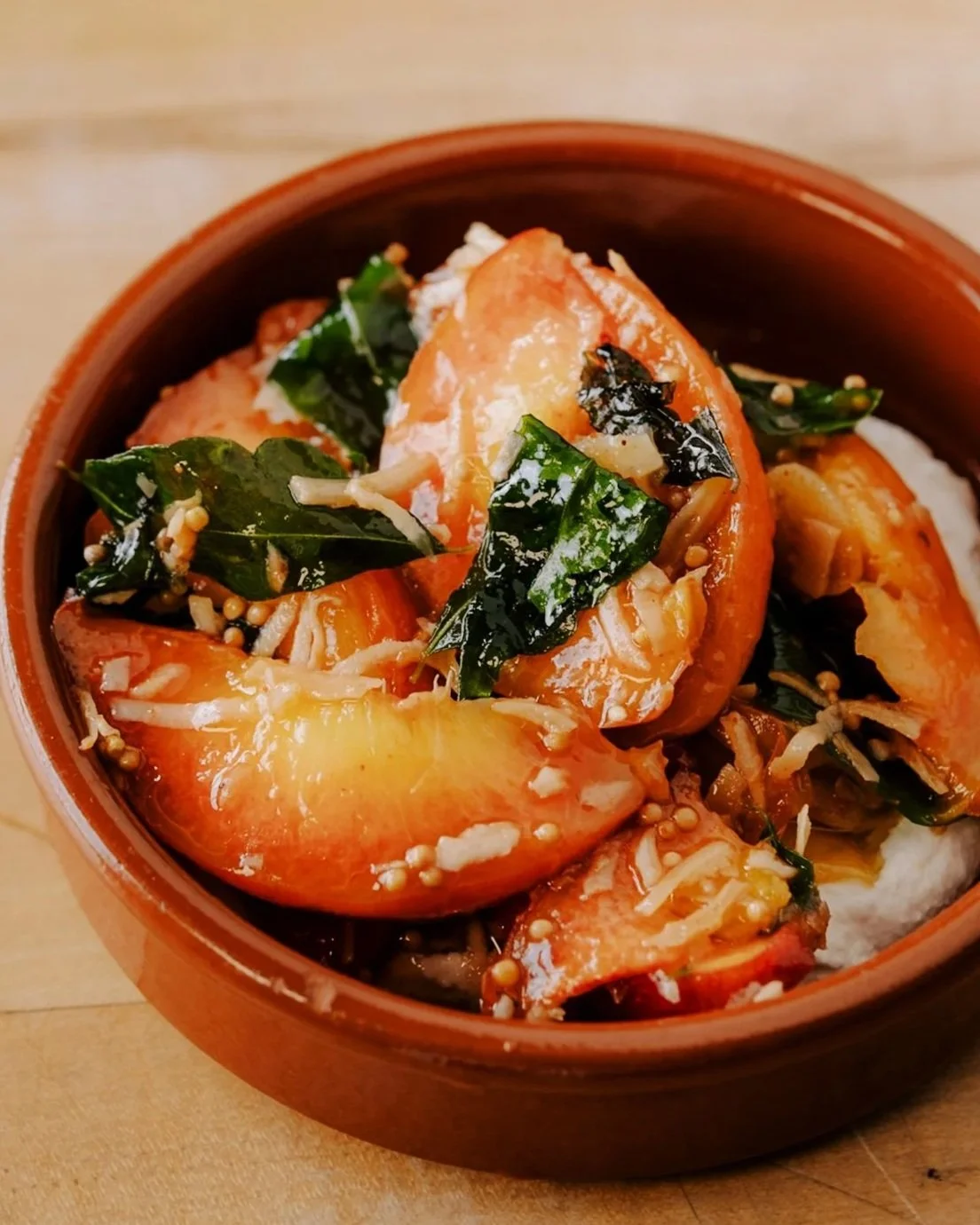 Peaches + Curry Leaf