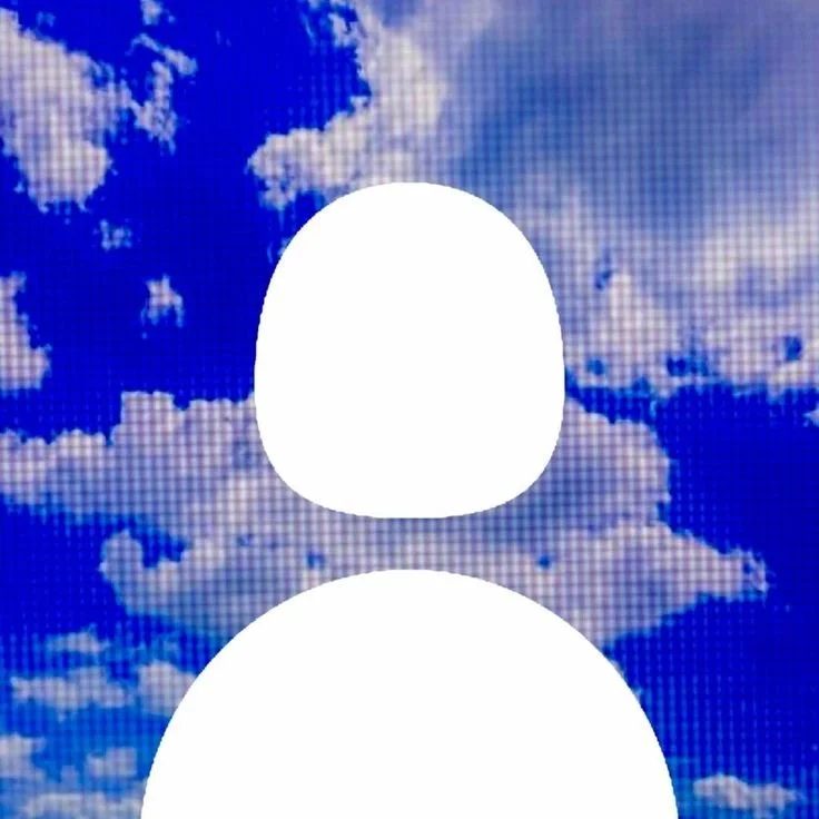 Ein Screenshot eines digitalen Profils mit Platzhalterfiguren vor einem Himmel mit Wolken.