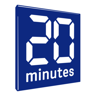 Digitales Anzeigedisplay mit der Anzeige '20 minutes' im blauen Rahmen.