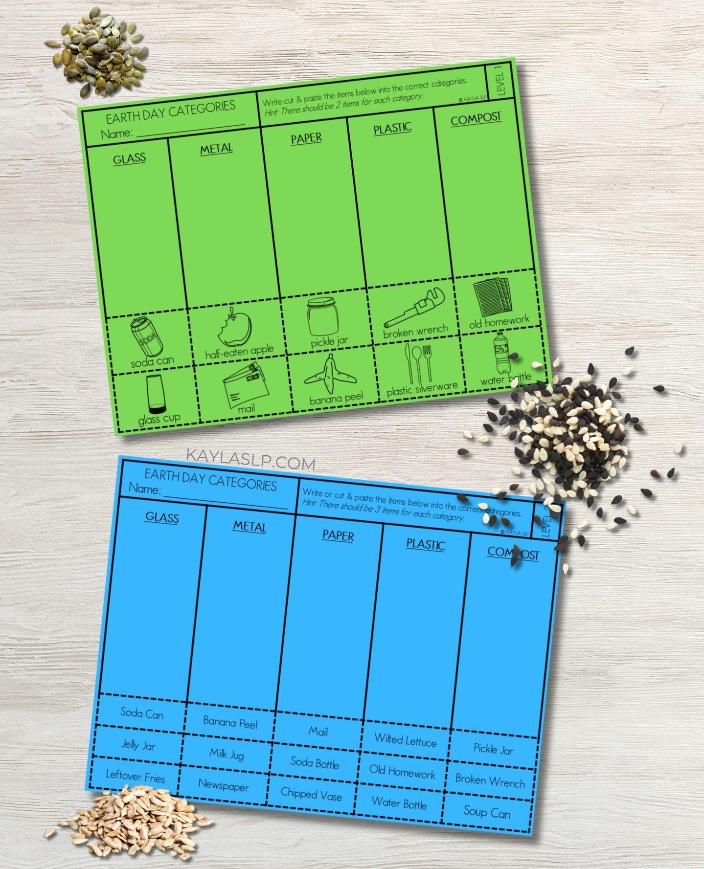 FREEBIE ALERT!⁠
⁠
Practice sorting into categories with these free worksheets!⁠
⁠
Included are 2 versions for differentiated instruction.⁠
♻️Sort using pictures OR⁠
♻️Sort using text only!⁠
⁠
Great to use for targeting sorting and categories with ele
