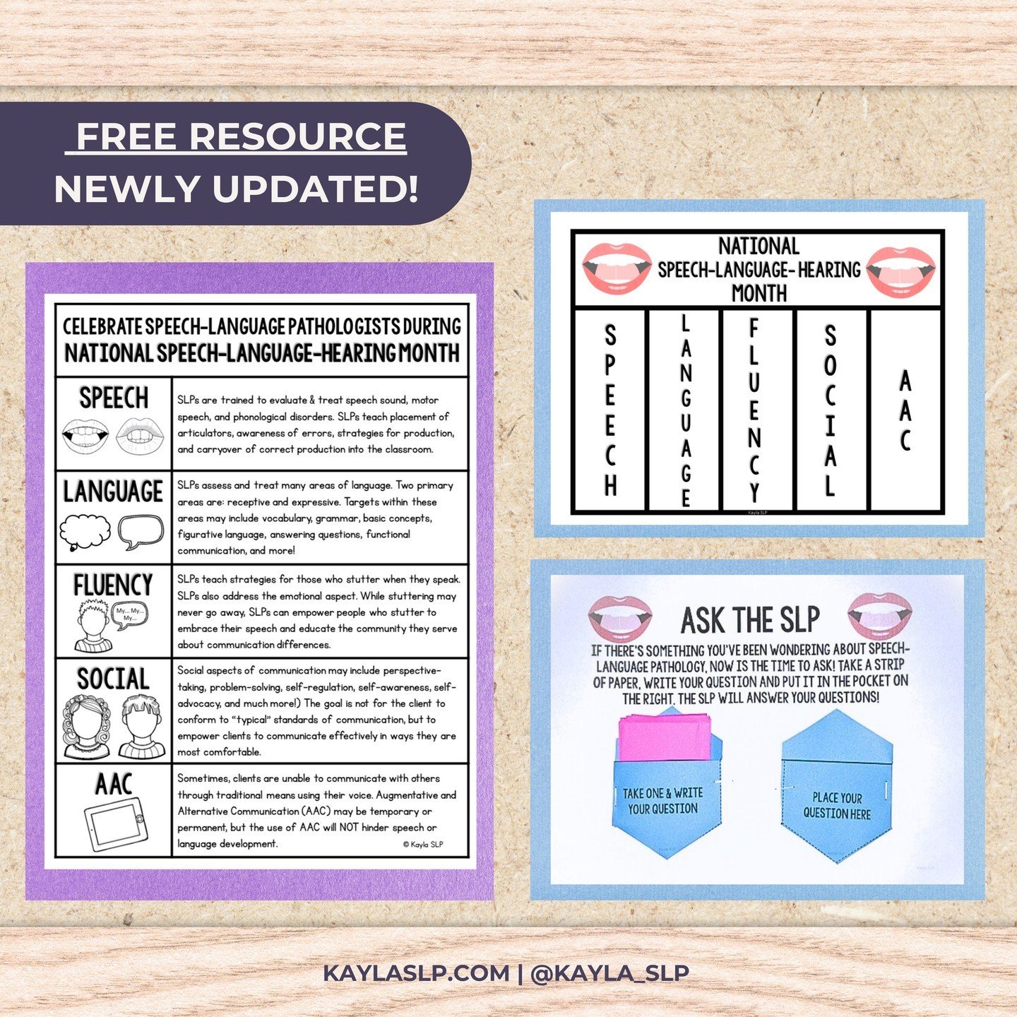 🥳 Let's celebrate National Speech-Language-Hearing Month! These resources for National Speech-Language-Hearing Month have been specifically created for Speech-Language Pathologists. The downloadable bulletin board kit offers an eye-catching and educ