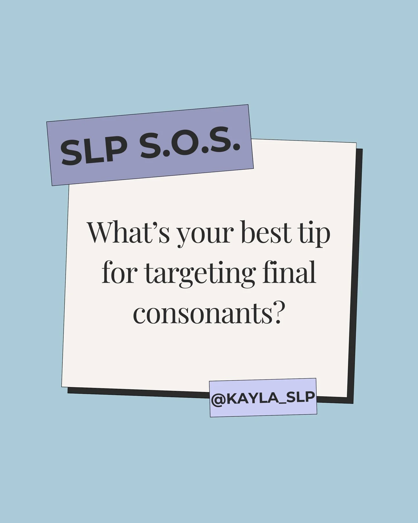 The best therapy ideas come from other SLPs. ⁠
⁠
That&rsquo;s the heart of this SLP S.O.S. series: crowdsourced tips from the field!⁠
⁠
💡 Drop your ideas in the comments &amp; help a fellow SLP out.⁠
📌 Save this post for later.⁠
📨 Tag a friend who