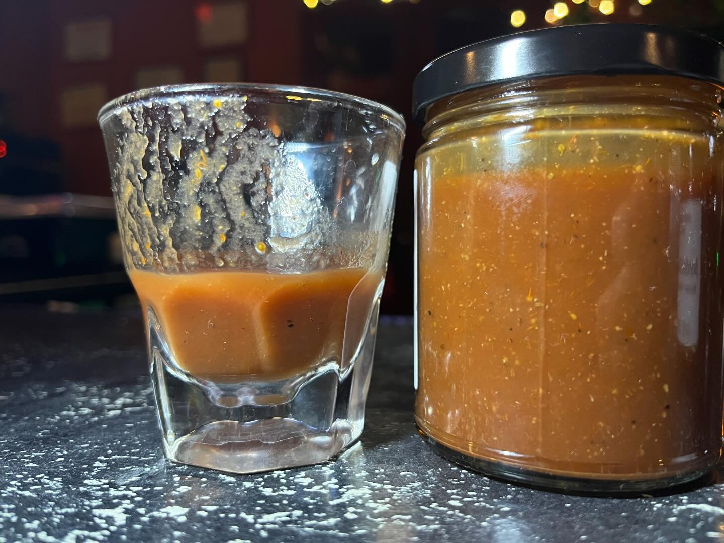 Friends, check out the difference in Bloody Mary mix. On the left you have a well known standard product that comes in a plastic bottle. On the right you have a true premium product, hot packed in a glass bottle(actual bottle will be a 32 oz mixer). 