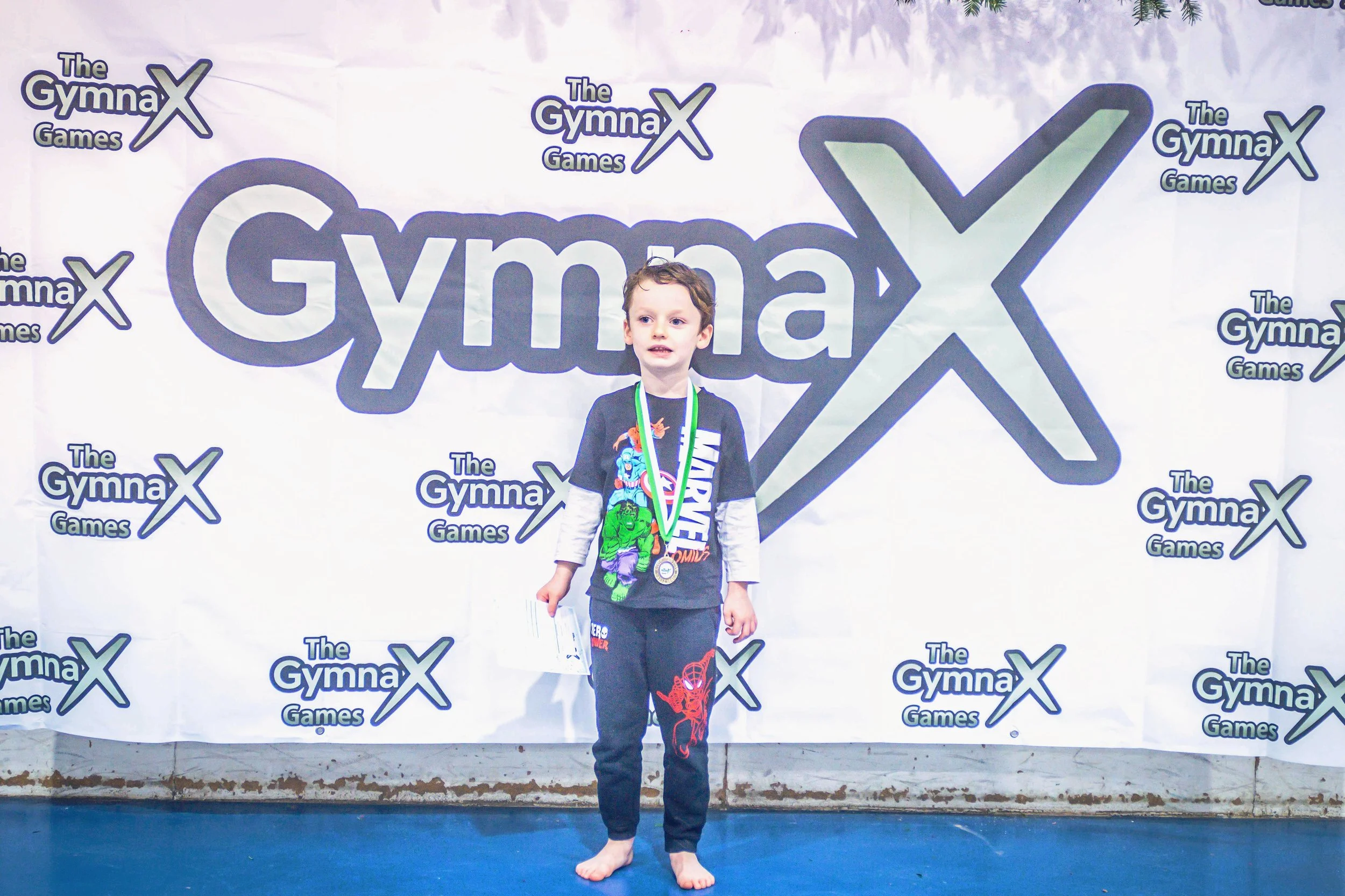 Children competing in GymnaX Games gymnastics event at Cumnor House Sussex