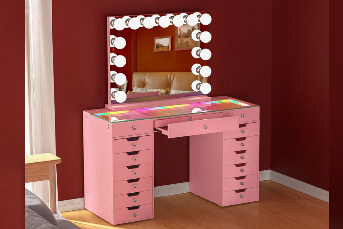 Lisa (Pink) LED Vanity Set - PROMO ENDS FEB 15 - Limited Quantity