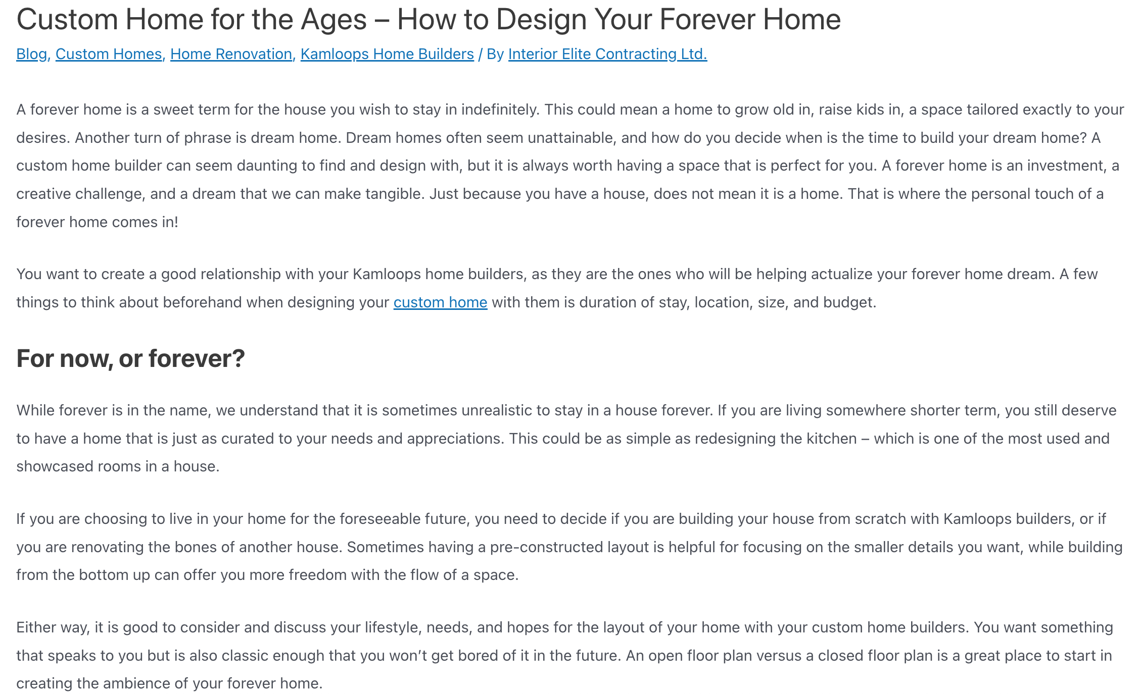 Excerpt - Custom Home for the Ages – How to Design Your Forever Home
