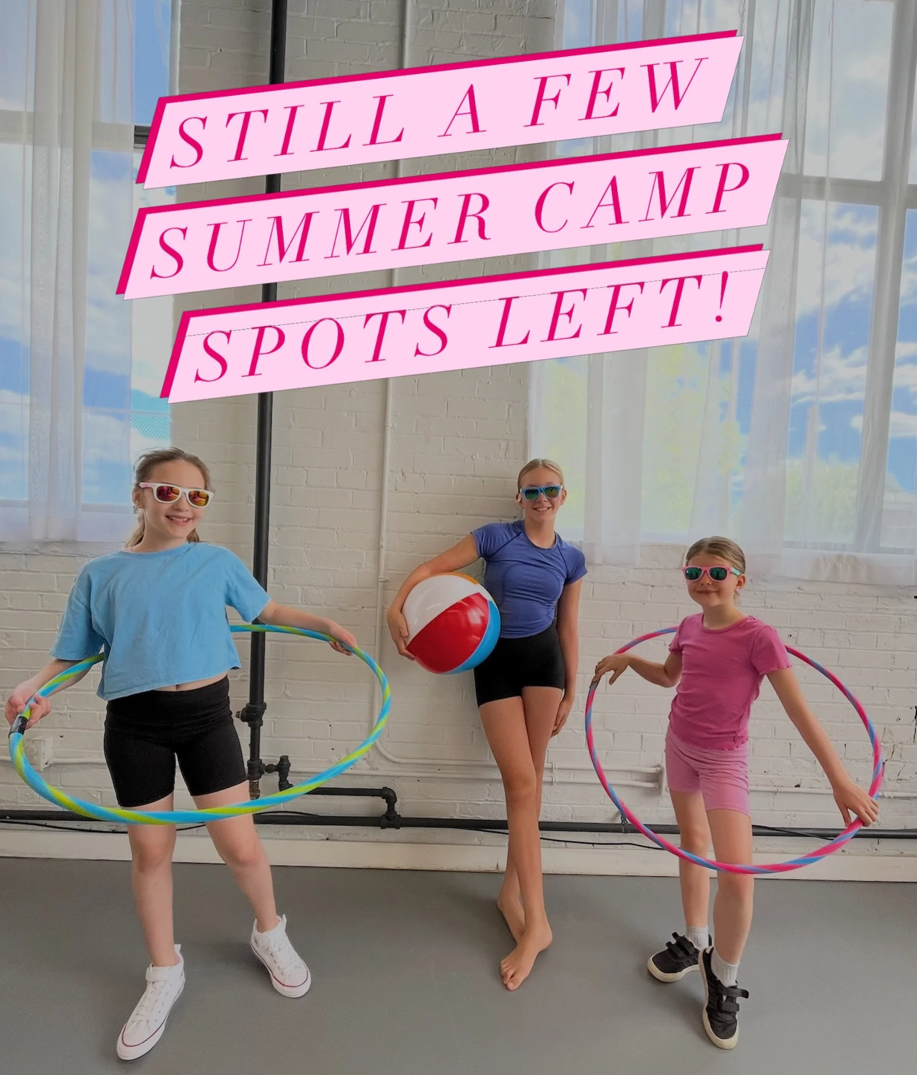 There&rsquo;s still a few spots left in our Aug 10-14th dance camp! Sign up now before it&rsquo;s too late!! ☀️⛱️🌷

Intended for ages 7-10, your camper will have a blast exploring a new dance style every day, including styles such as HipHop, Musical