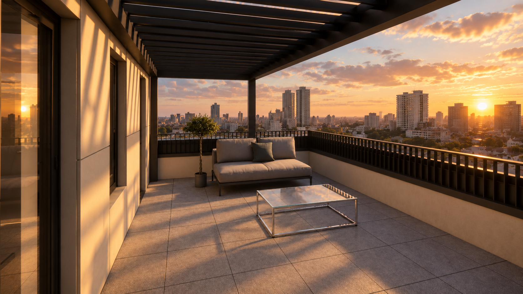 Golden sunset terrace with pergola.png
