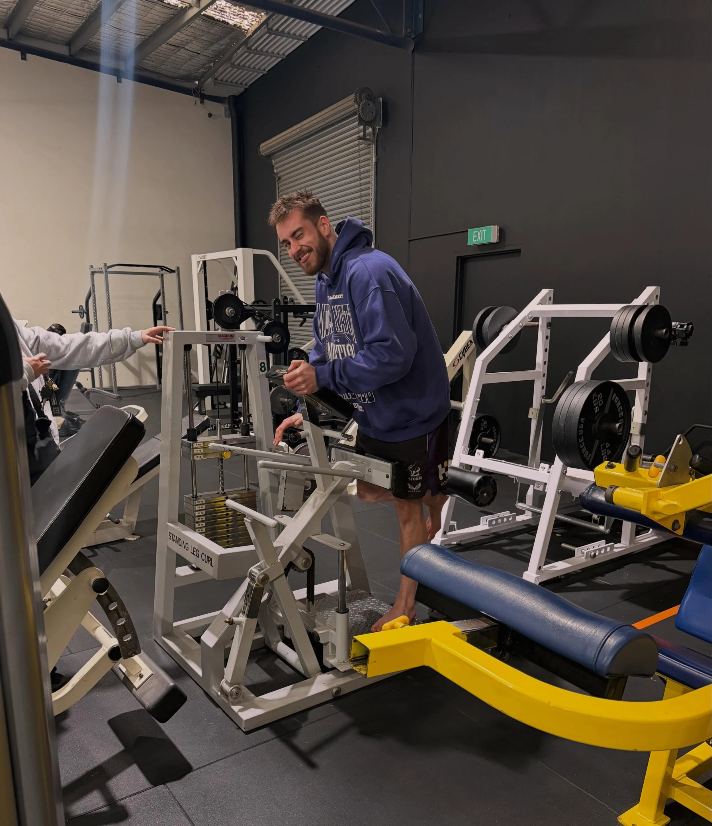 The smile says it all 😂 Good to have Jordan back training again after surgery 🩸