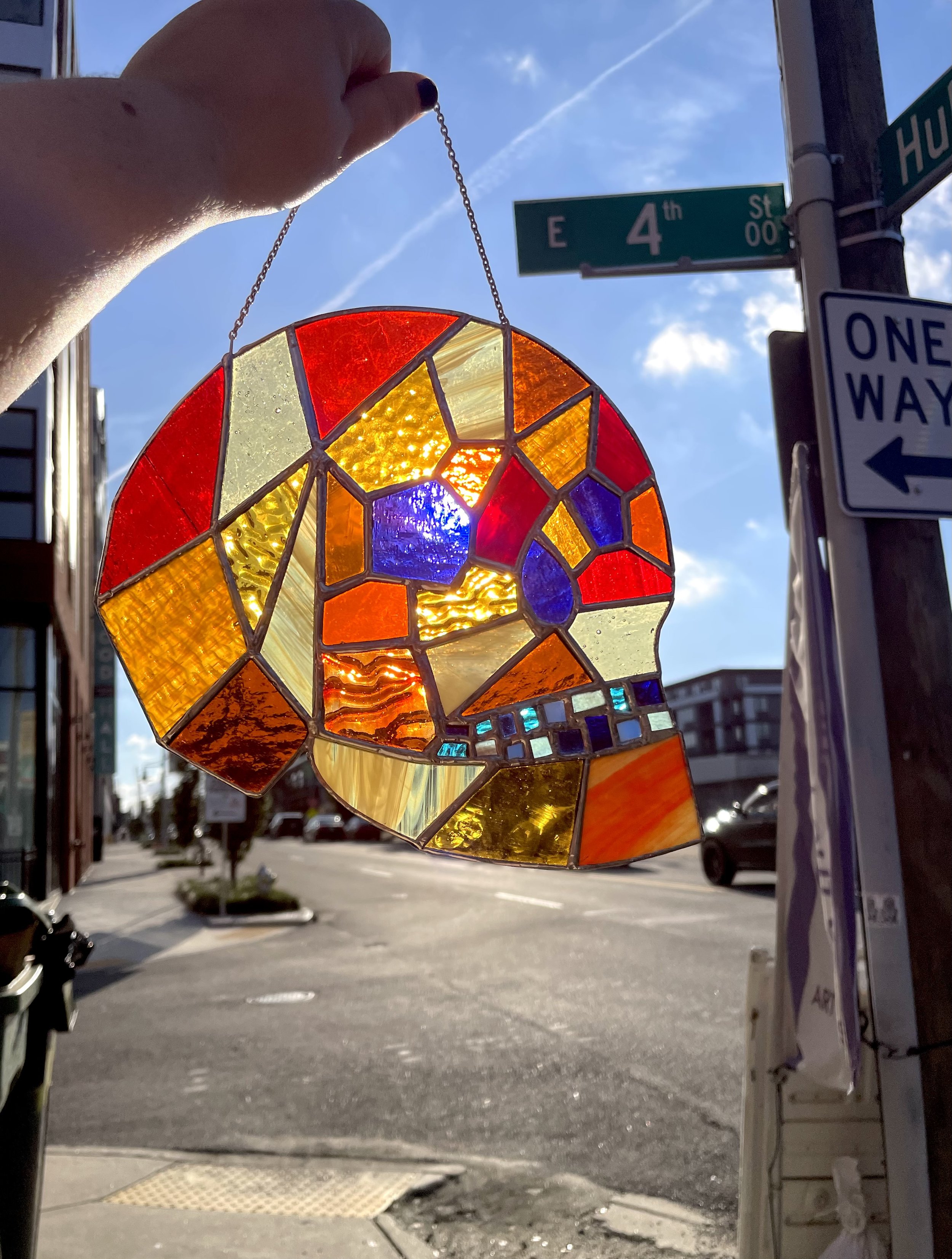 Skull Sun Catcher- Warm Tones