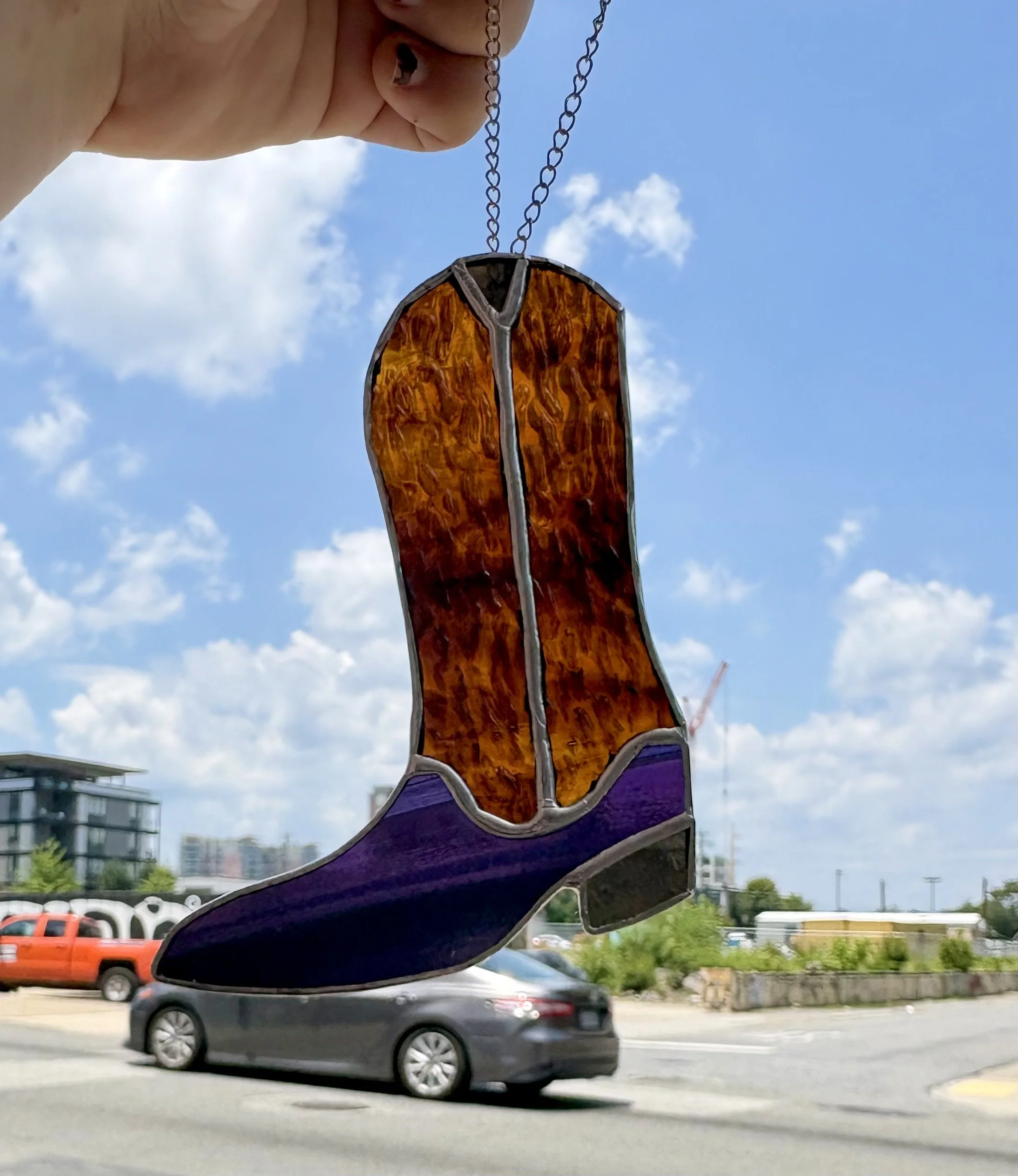 Mini Cowboy Boot- Purple Swirl