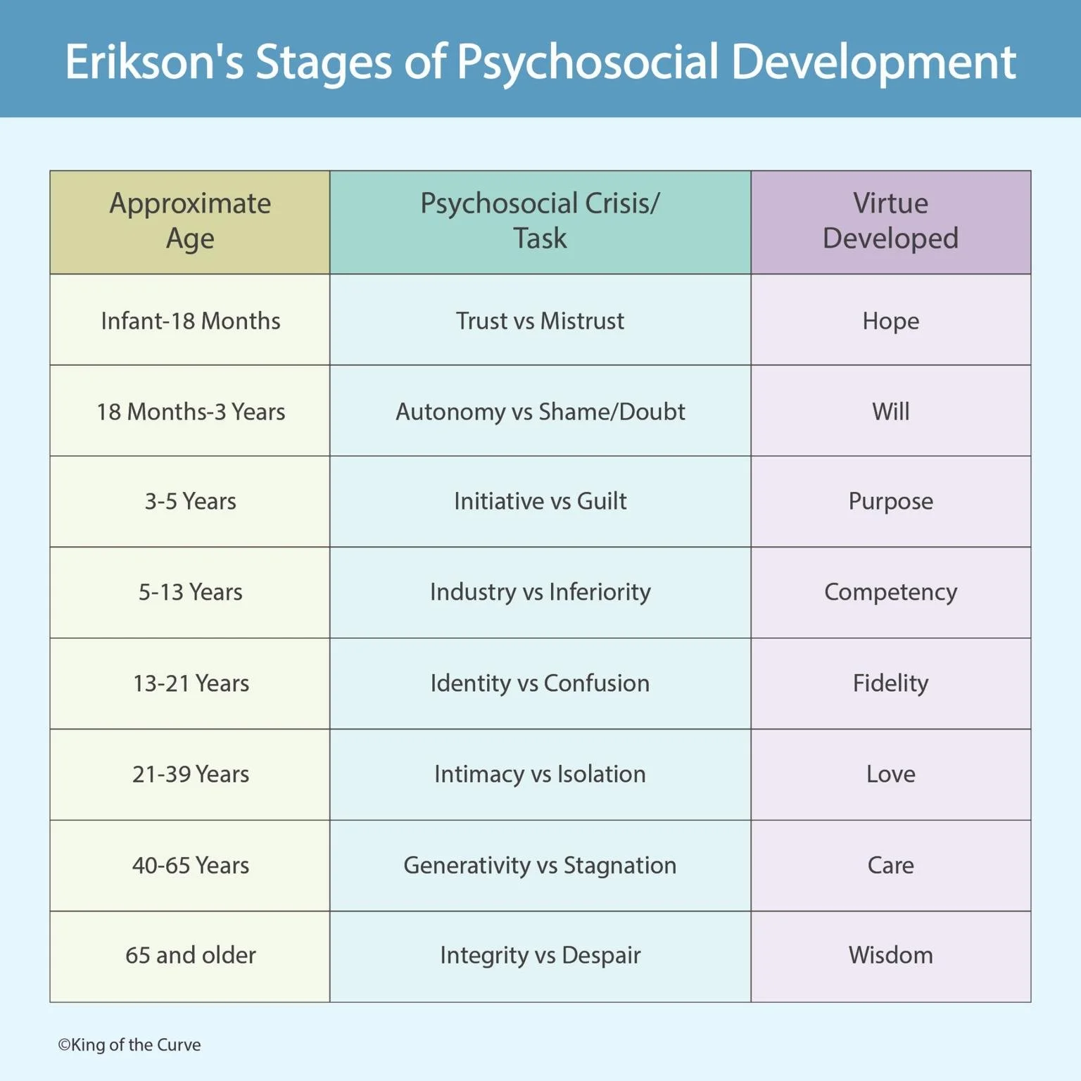 🧠 Erikson’s Stages of Psychosocial Development