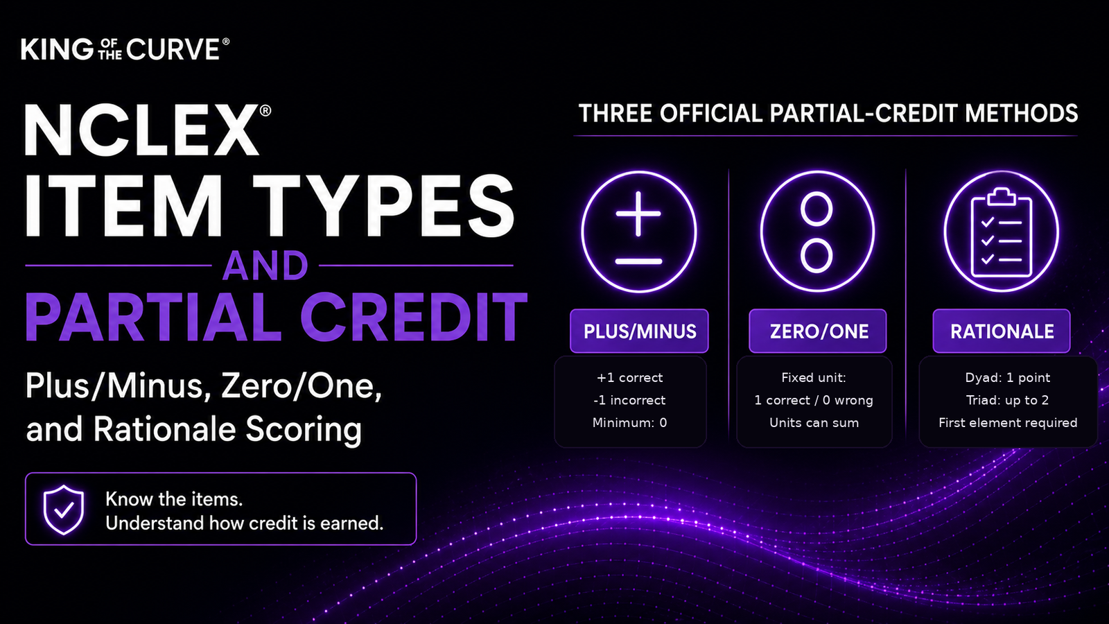NCLEX Item Types and Partial Credit: Plus/Minus, Zero/One, and Rationale Scoring