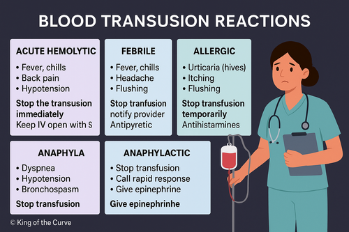 🩸 Blood Transfusion Reactions: NCLEX Signs, Types & Emergency Actions ...